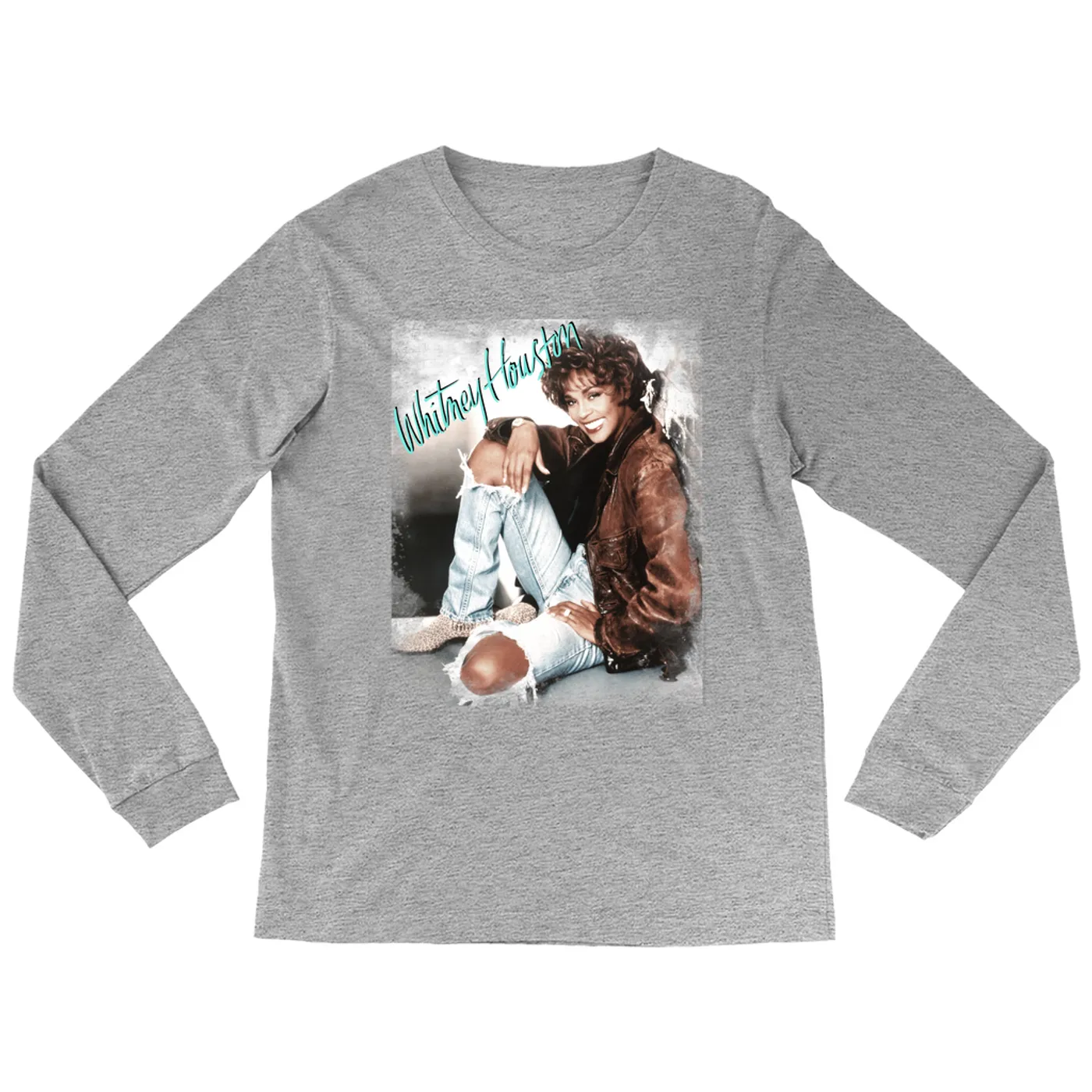 Whitney Houston Long Sleeve Shirt | All The Man That I Need Single Photo Distressed Whitney Houston Shirt