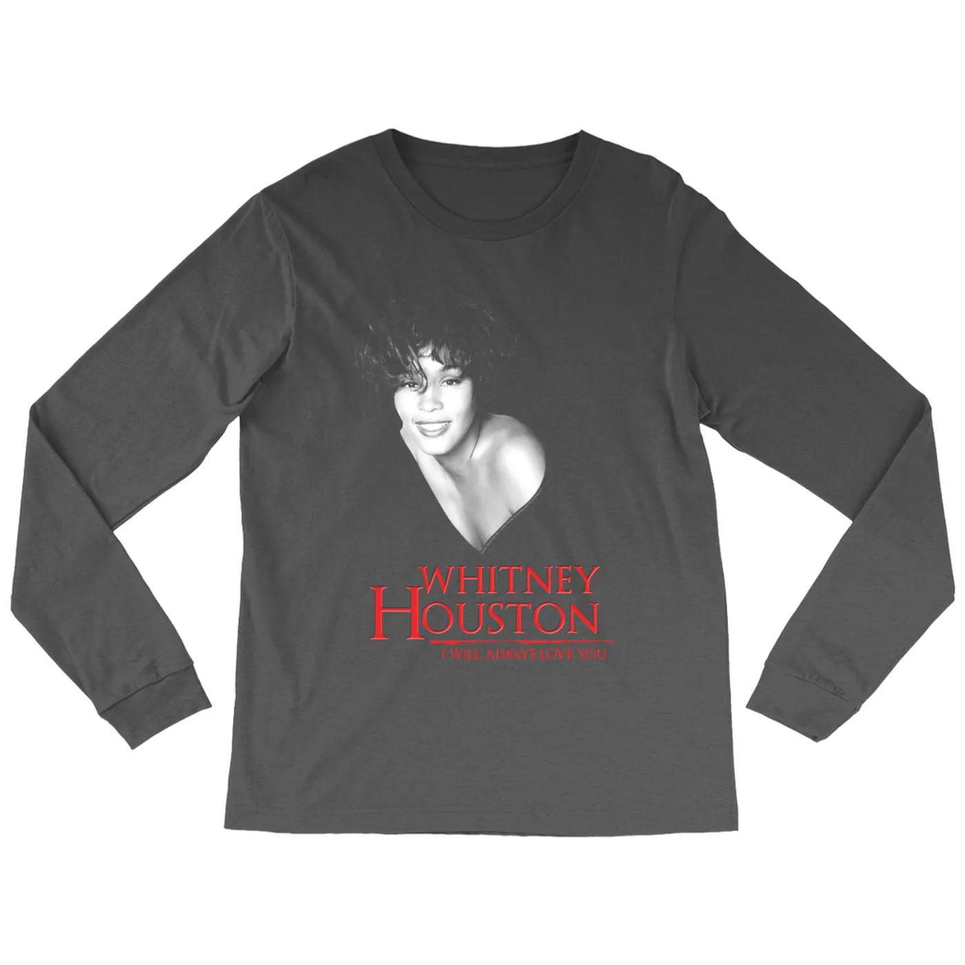 Whitney Houston Long Sleeve Shirt | I Will Always Love You Logo And Photo Whitney Houston Shirt