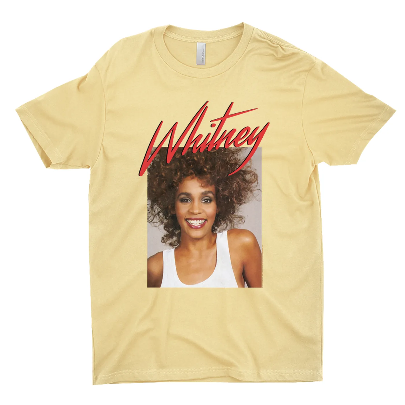 Whitney Houston T-Shirt | 1987 Photo And Red Logo Image Whitney Houston Shirt