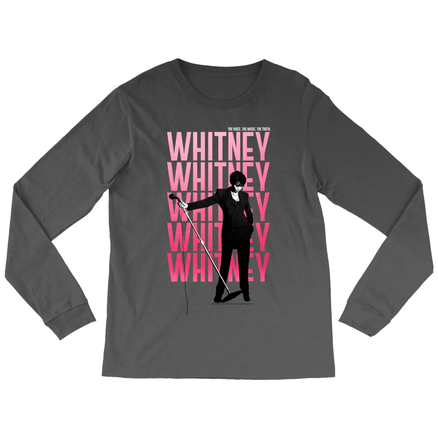 Whitney Houston Long Sleeve Shirt | Voice Music Truth Cover Art Ombre Pink Image Whitney Houston Shirt