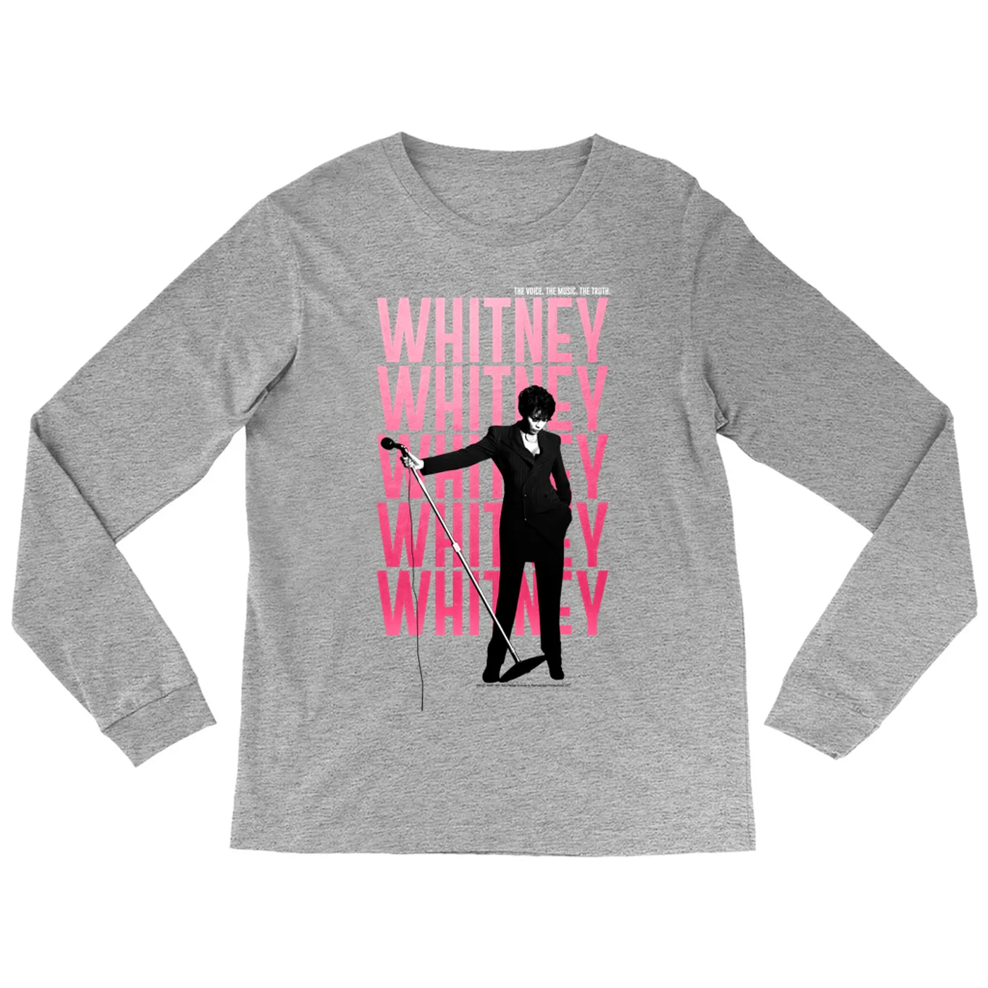 Whitney Houston Long Sleeve Shirt | Voice Music Truth Cover Art Ombre Pink Image Whitney Houston Shirt
