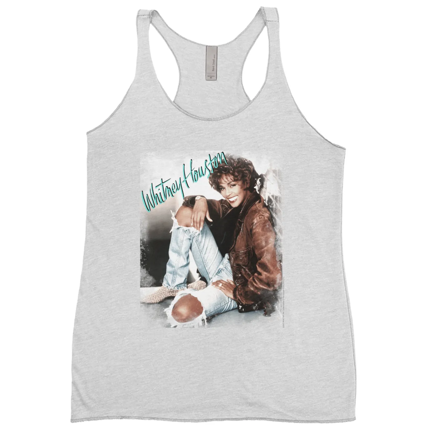 Whitney Houston Ladies' Tank Top | All The Man That I Need Single Photo Distressed Whitney Houston Shirt