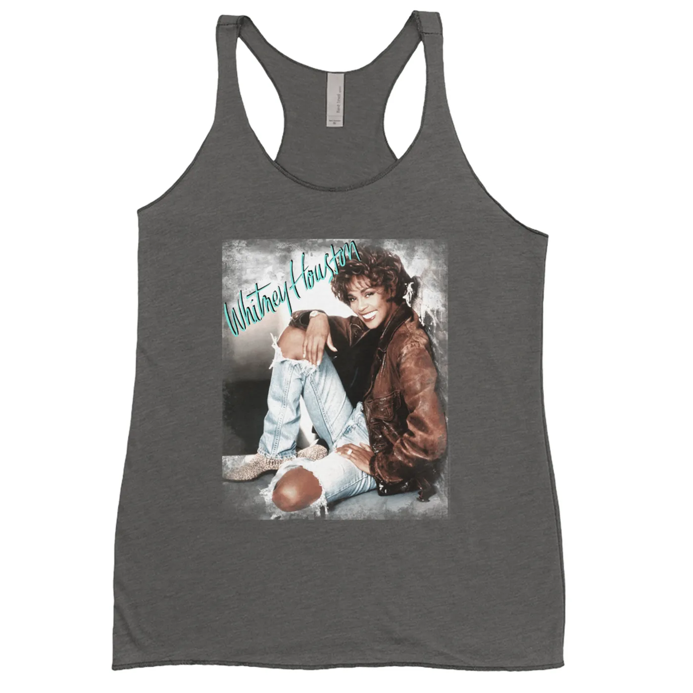 Whitney Houston Ladies' Tank Top | All The Man That I Need Single Photo Distressed Whitney Houston Shirt