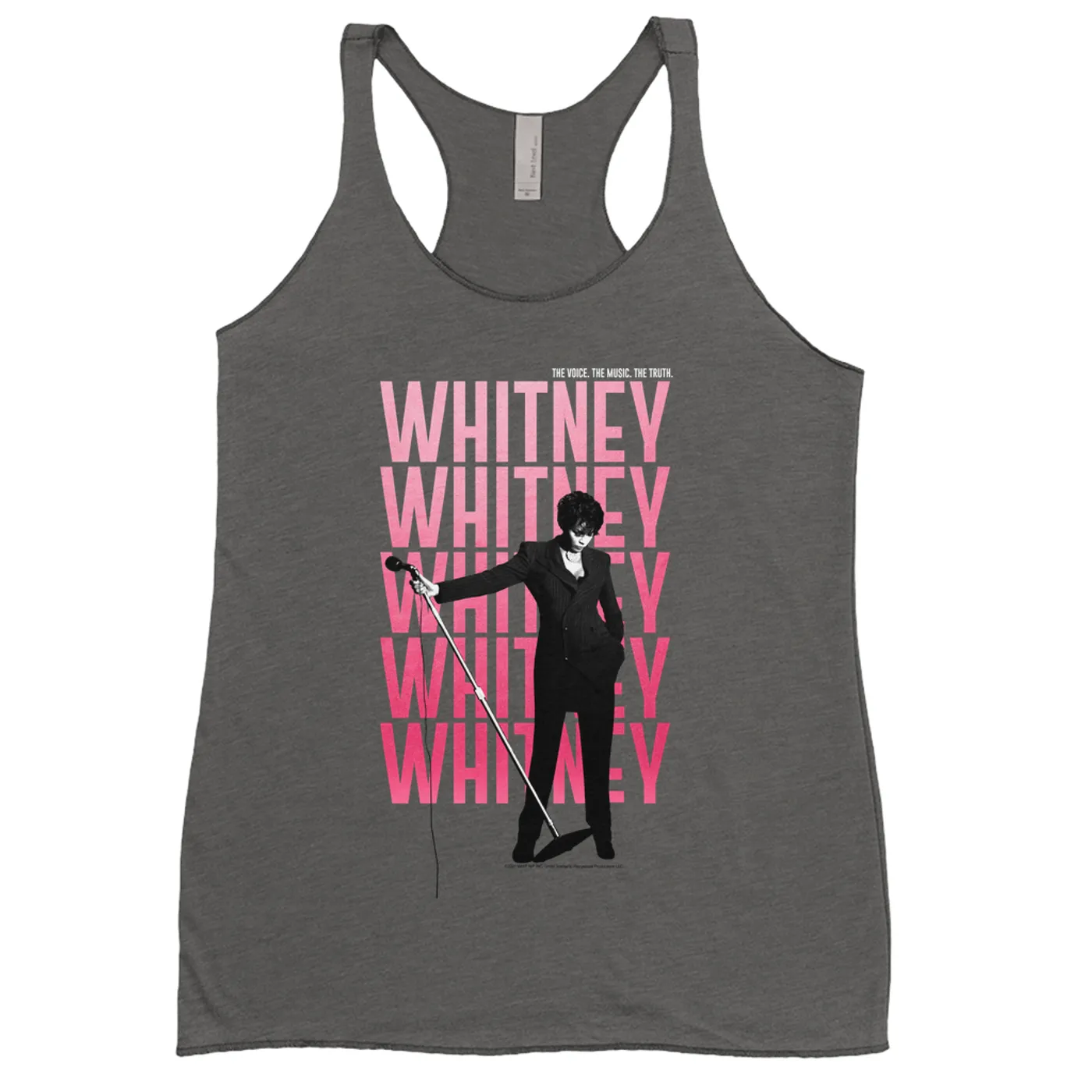 Whitney Houston Ladies' Tank Top | Voice Music Truth Cover Art Ombre Pink Image Whitney Houston Shirt