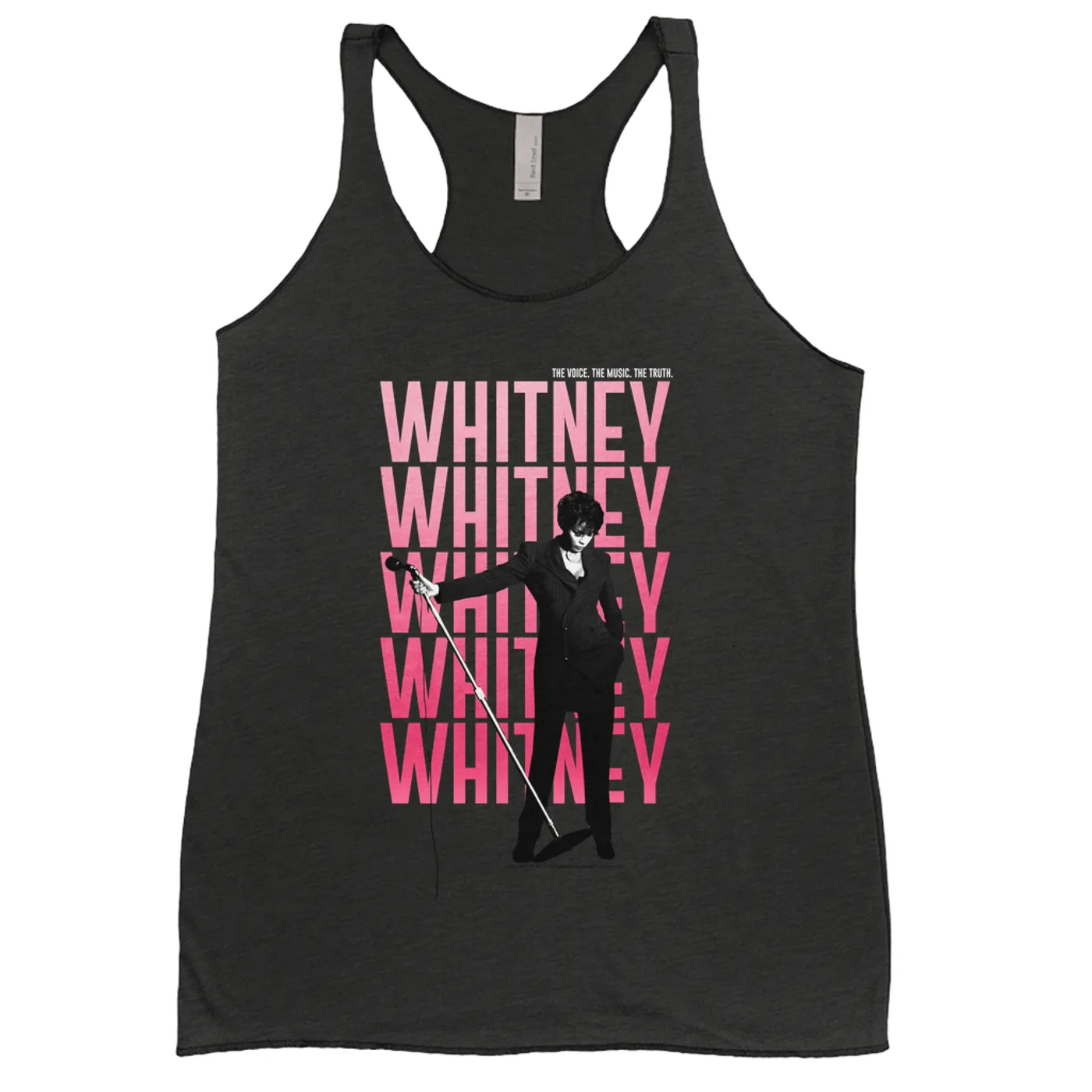Whitney Houston Ladies' Tank Top | Voice Music Truth Cover Art Ombre Pink Image Whitney Houston Shirt