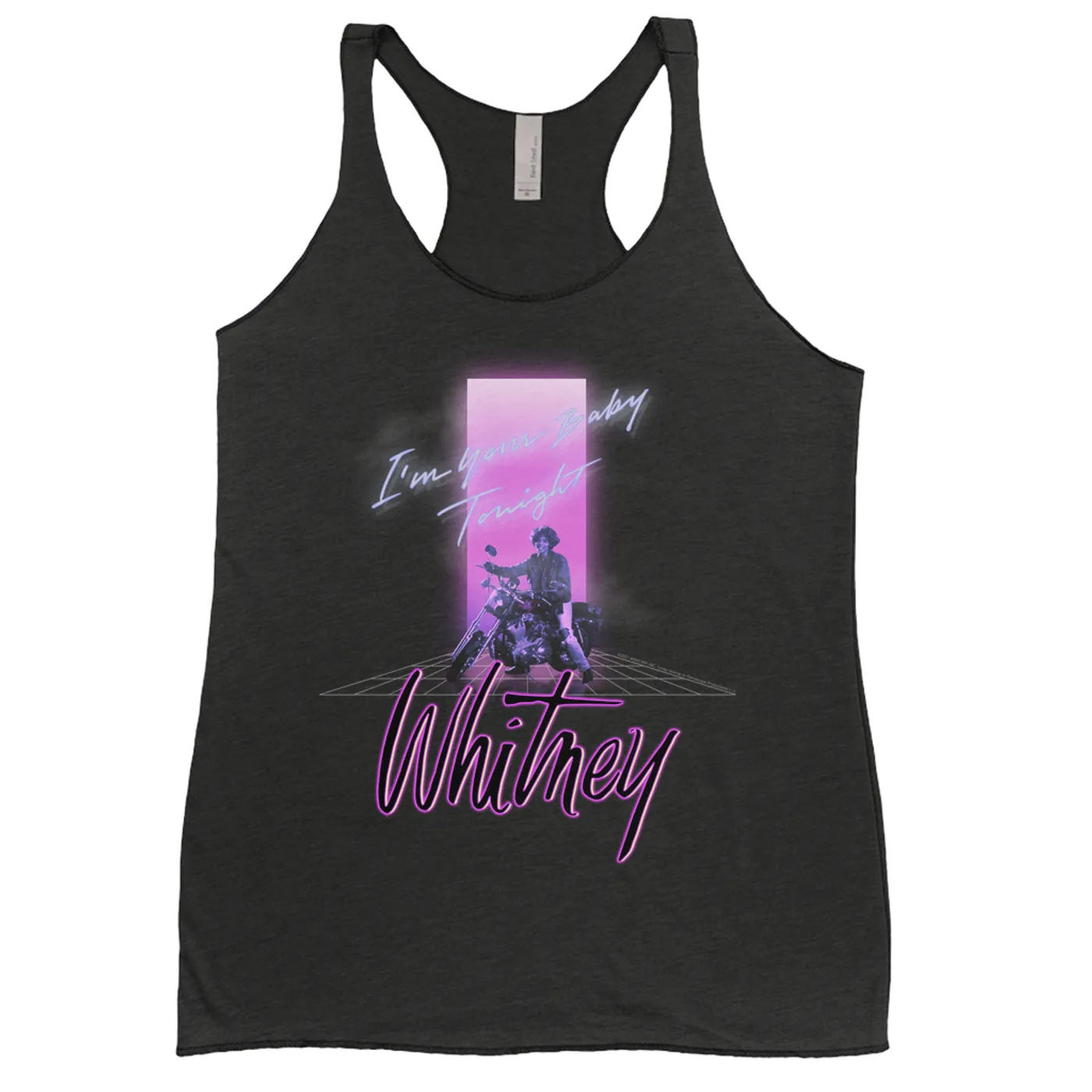 Whitney Houston Ladies' Tank Top | Neon Light I'm Your Baby Tonight Image Whitney Houston Shirt