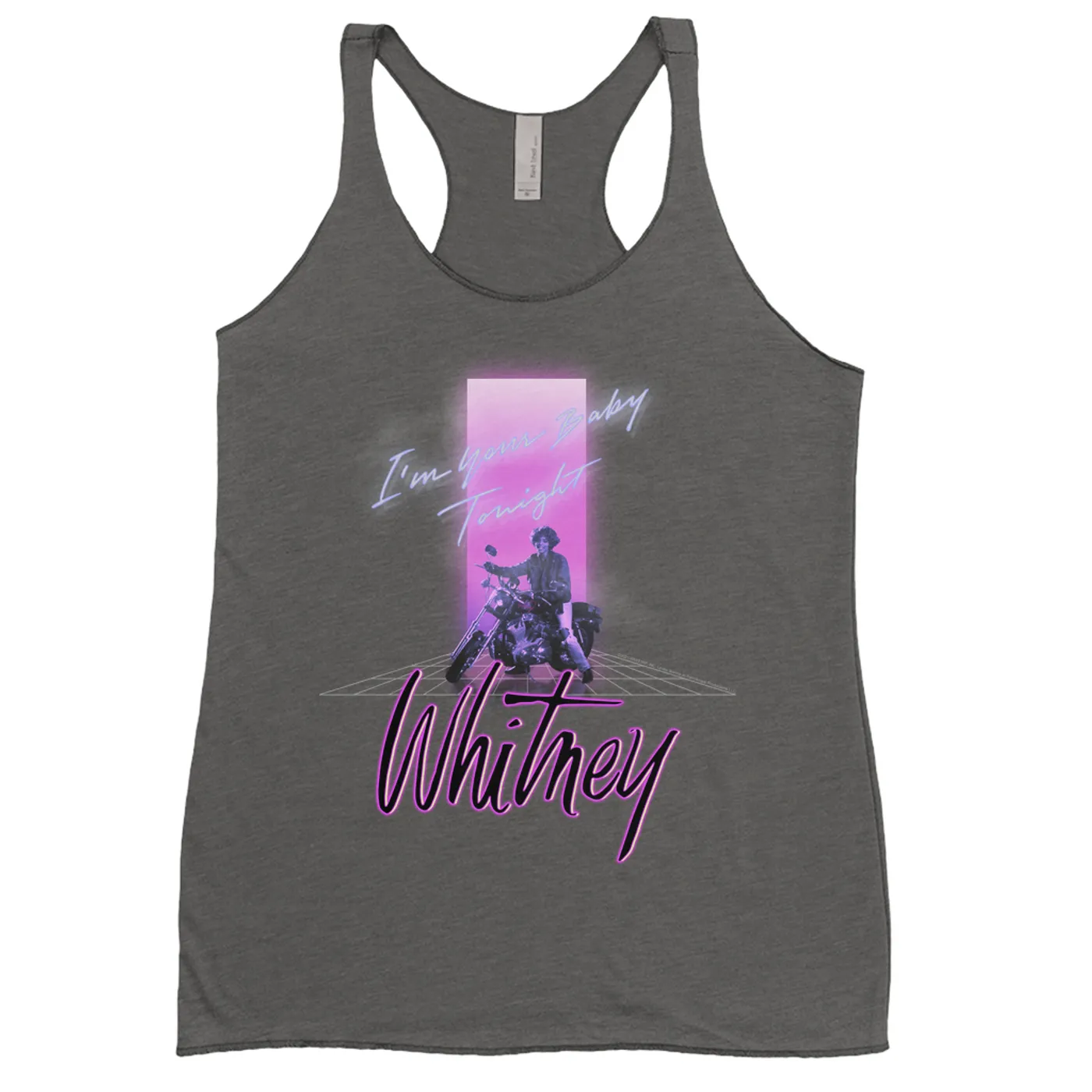 Whitney Houston Ladies' Tank Top | Neon Light I'm Your Baby Tonight Image Whitney Houston Shirt