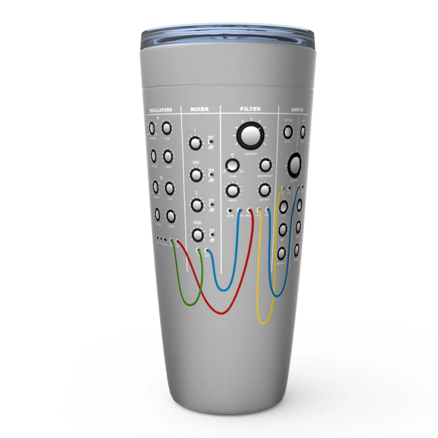 Merchbar Music Life Viking Tumbler | Modular Synth Chest Panel Merchbar Music Life Tumbler