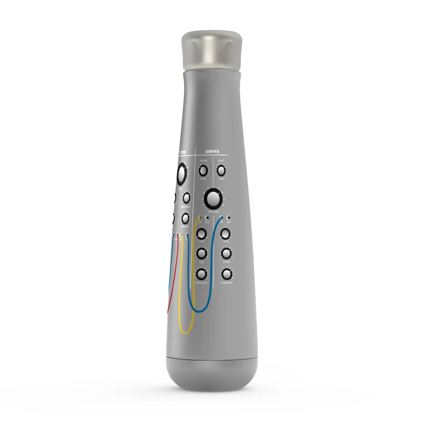Merchbar Music Life Water Bottle | Modular Synth Chest Panel Merchbar Music Life Water Bottle
