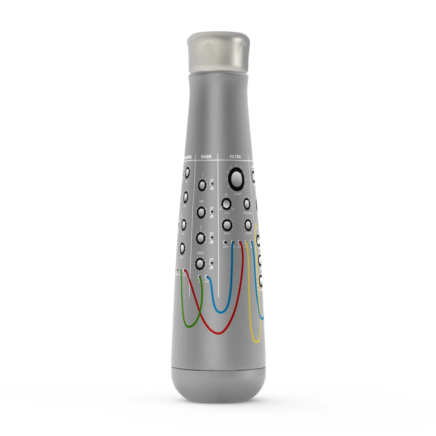 Merchbar Music Life Water Bottle | Modular Synth Chest Panel Merchbar Music Life Water Bottle