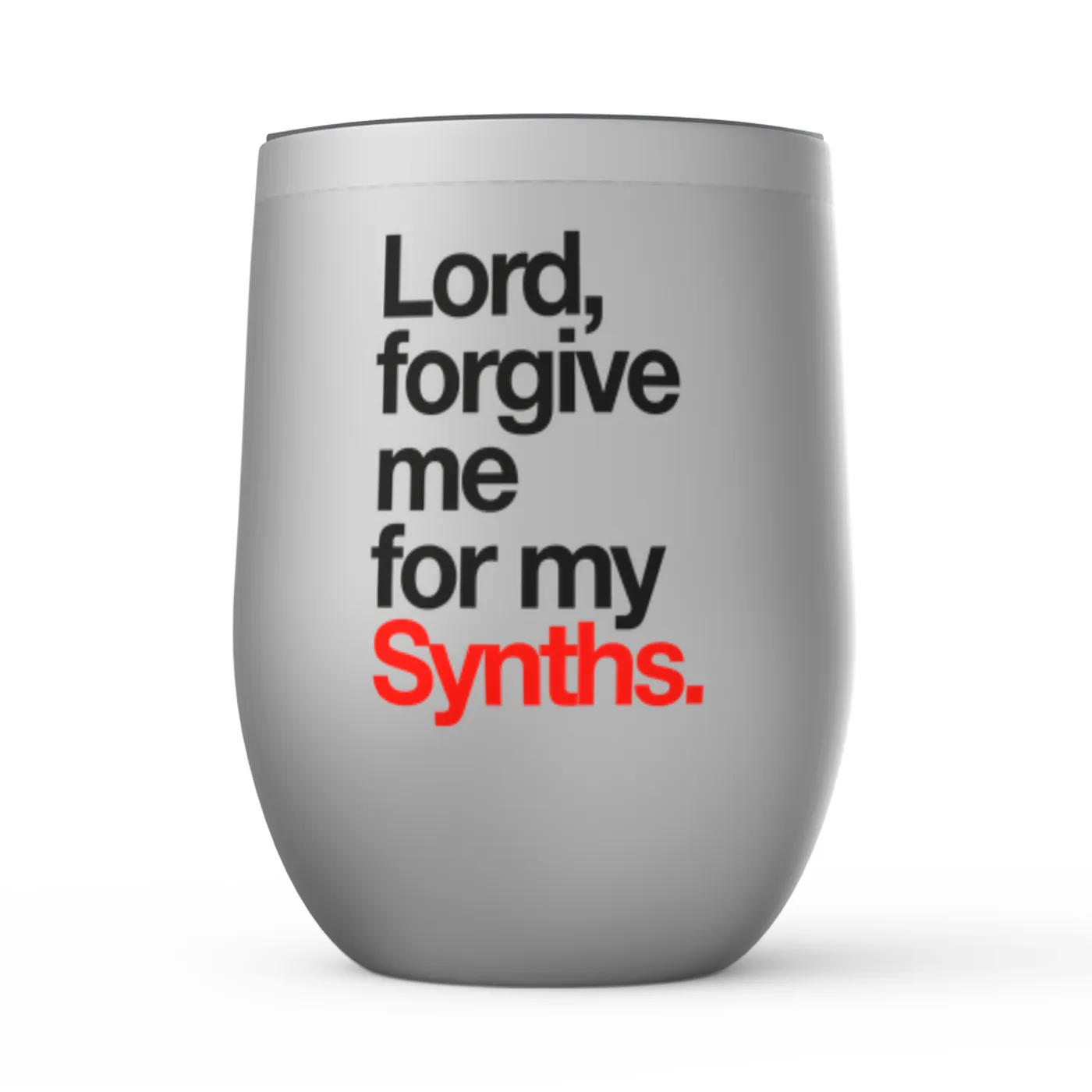 Merchbar Music Life Wine Tumbler | Forgive Me For My Synths Merchbar Music Life Stemless Wine Tumbler