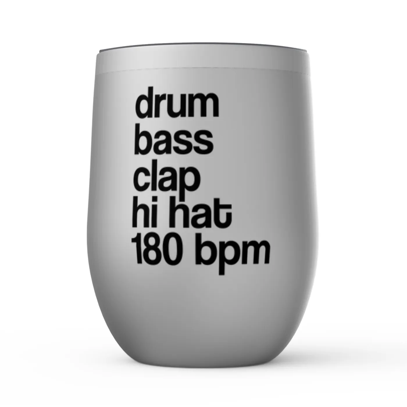 Merchbar Music Life Wine Tumbler | Drum Bass Clap Merchbar Music Life Stemless Wine Tumbler