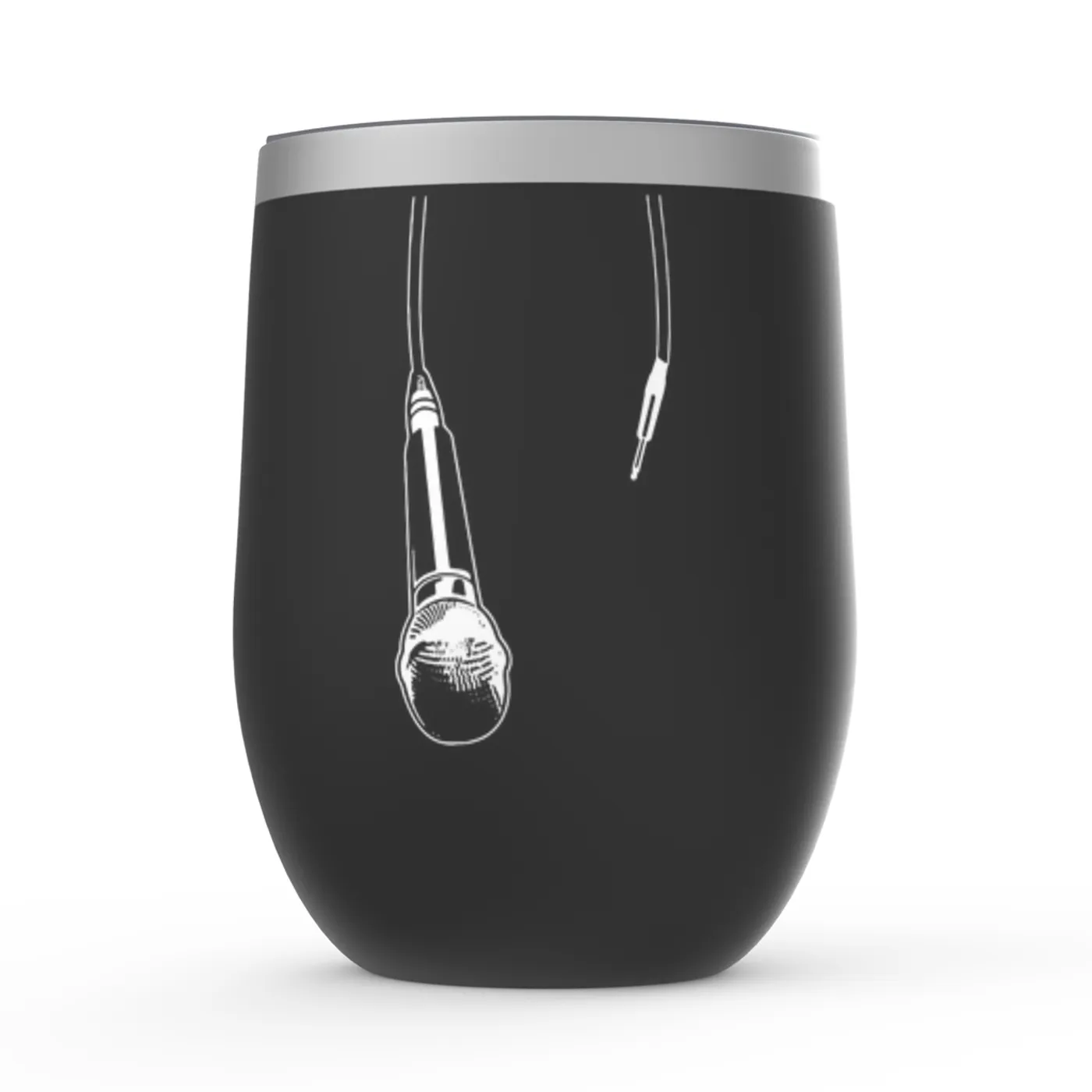Merchbar Music Life Wine Tumbler | Let The Mic Hang Merchbar Music Life Stemless Wine Tumbler