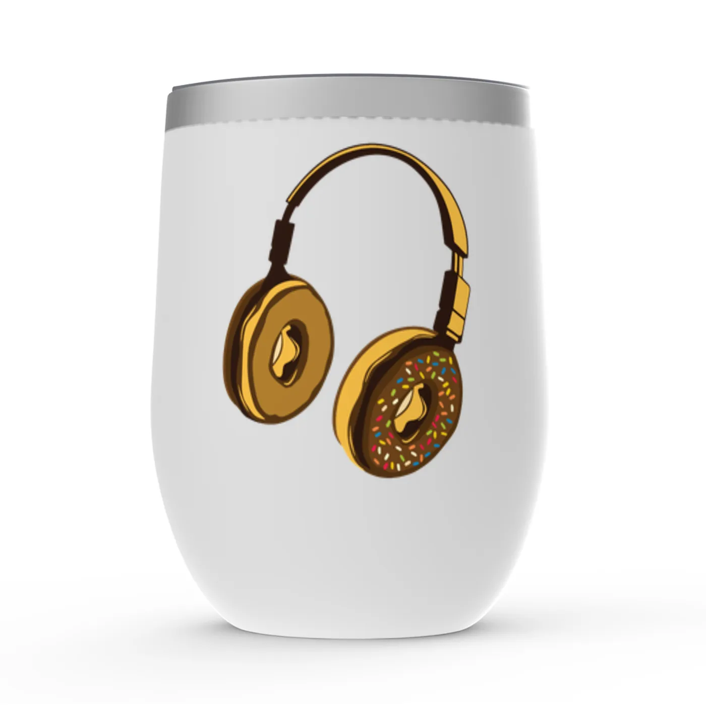 Merchbar Music Life Wine Tumbler | Delicious Donut Beats Merchbar Music Life Stemless Wine Tumbler