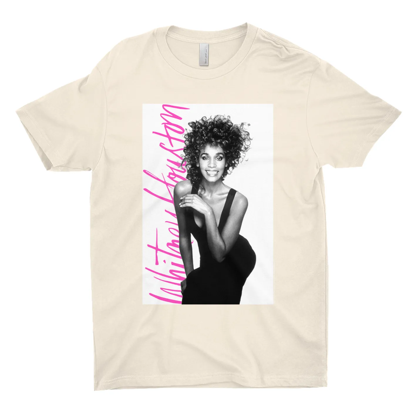 Whitney Houston T-Shirt | Album Photo With Hot Pink Signature Image Whitney Houston Shirt