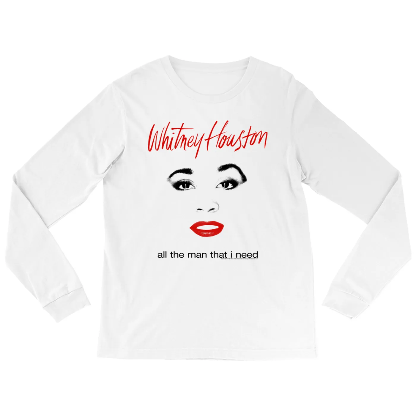 Whitney Houston Long Sleeve Shirt | All The Man That I Need Album Cover Design Whitney Houston Shirt (Merchbar Exclusive)