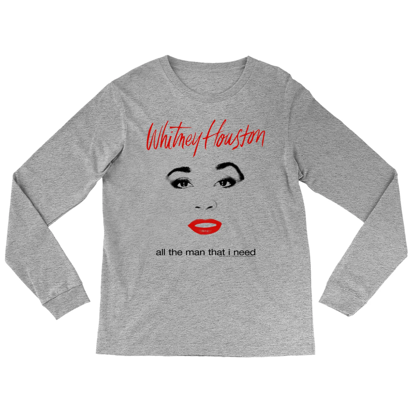 Whitney Houston Long Sleeve Shirt | All The Man That I Need Album Cover Design Whitney Houston Shirt (Merchbar Exclusive)