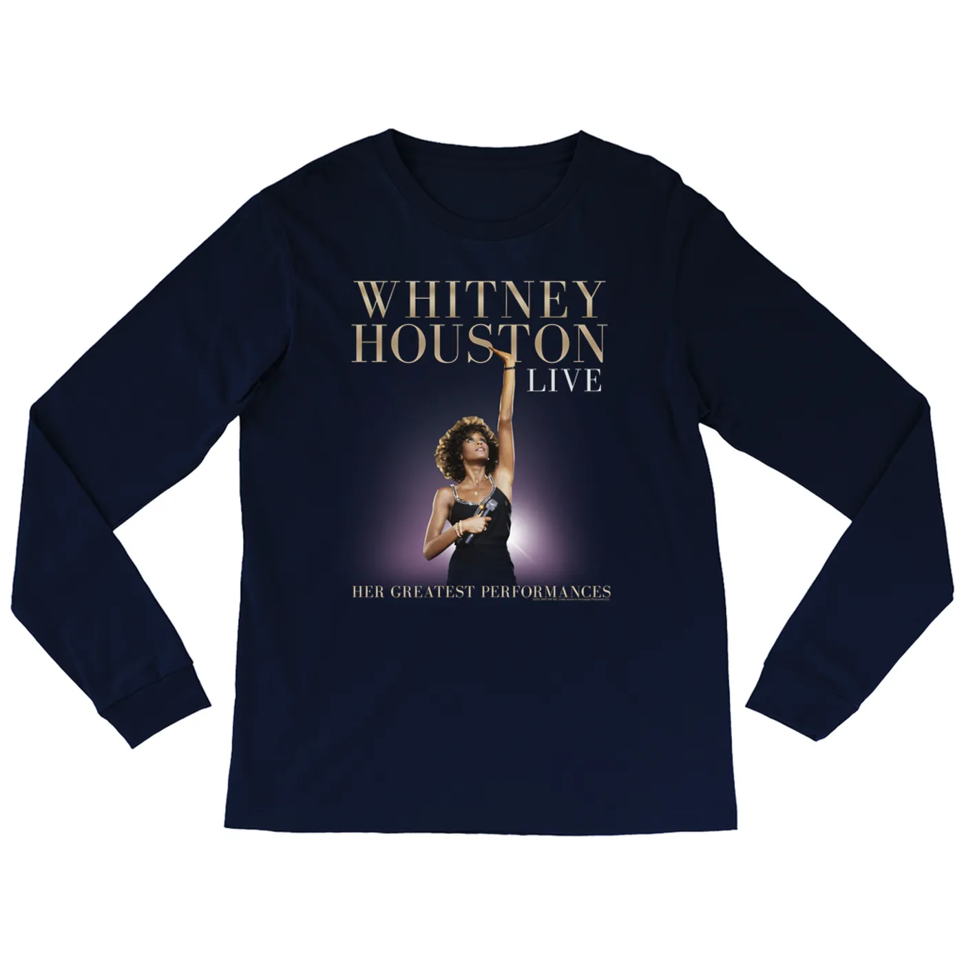 Whitney Houston Long Sleeve Shirt | Greatest Performances Live Album Cover Whitney Houston Shirt