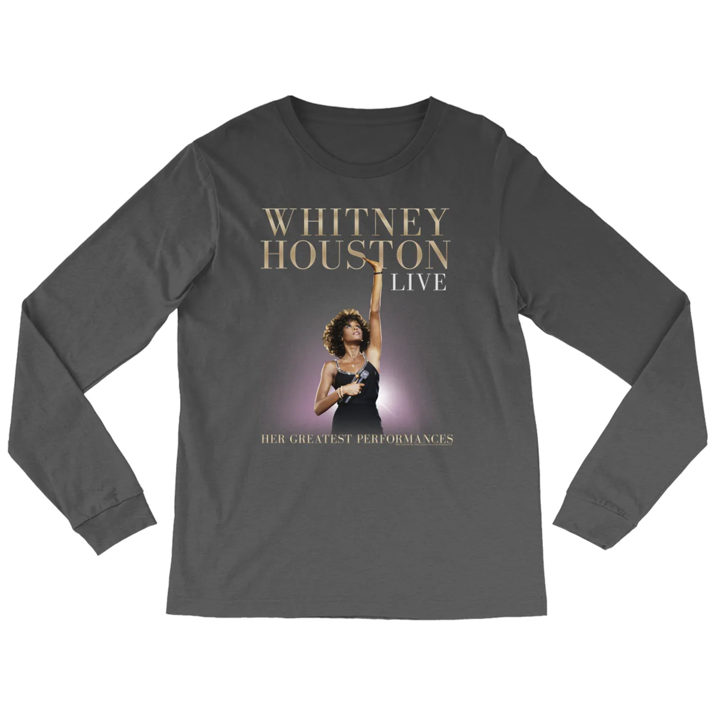 Whitney Houston Long Sleeve Shirt | Greatest Performances Live Album Cover Whitney Houston Shirt