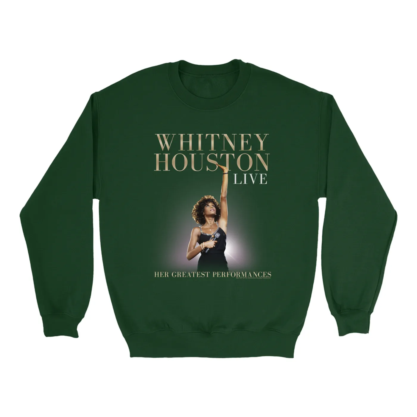 Whitney Houston Sweatshirt | Greatest Performances Live Album Cover Whitney Houston Sweatshirt