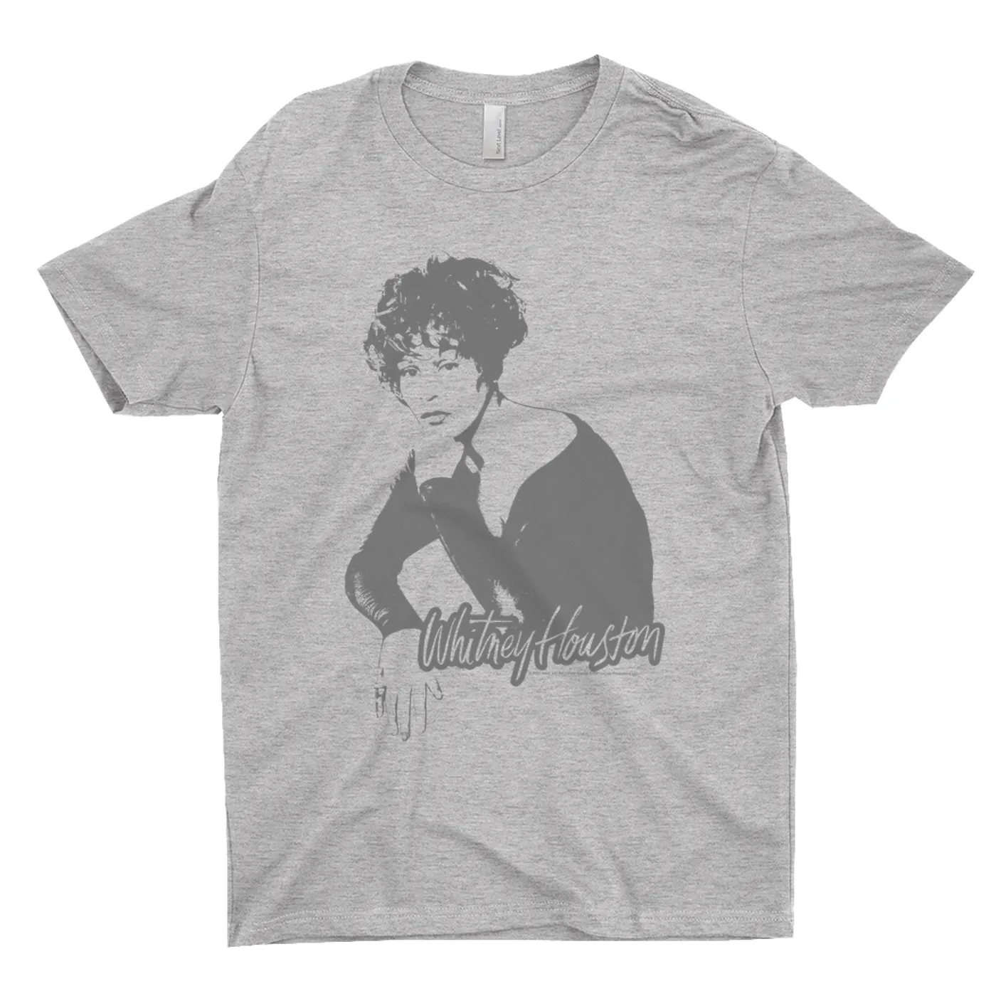 Whitney Houston T-Shirt | 1990 Photo In Shadow Design Whitney Houston Shirt (Merchbar Exclusive)