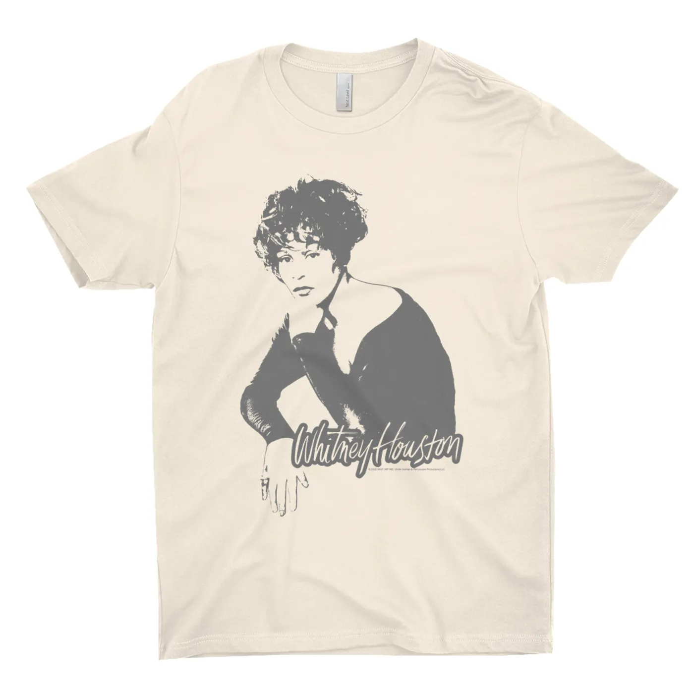 Whitney Houston T-Shirt | 1990 Photo In Shadow Design Whitney Houston Shirt (Merchbar Exclusive)