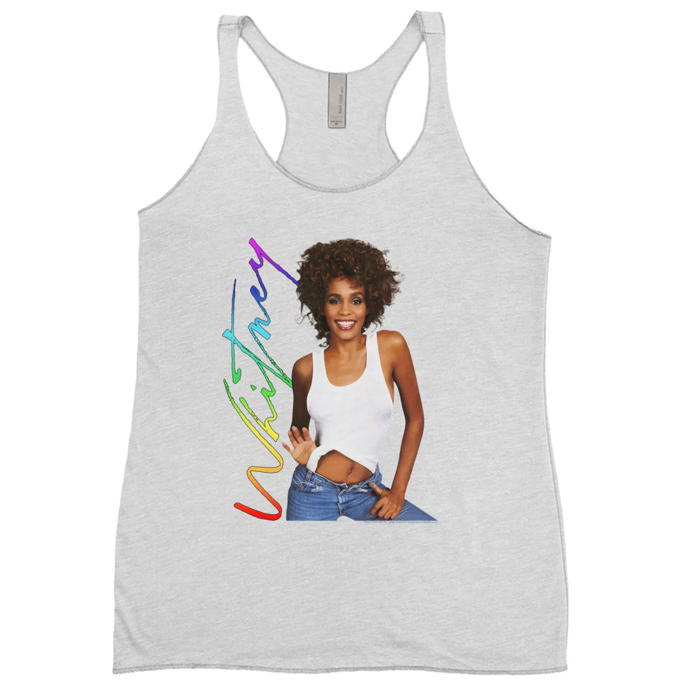 Whitney Houston Ladies' Tank Top | 1987 Album Photo Rainbow Signature Image Whitney Houston Shirt (Merchbar Exclusive)