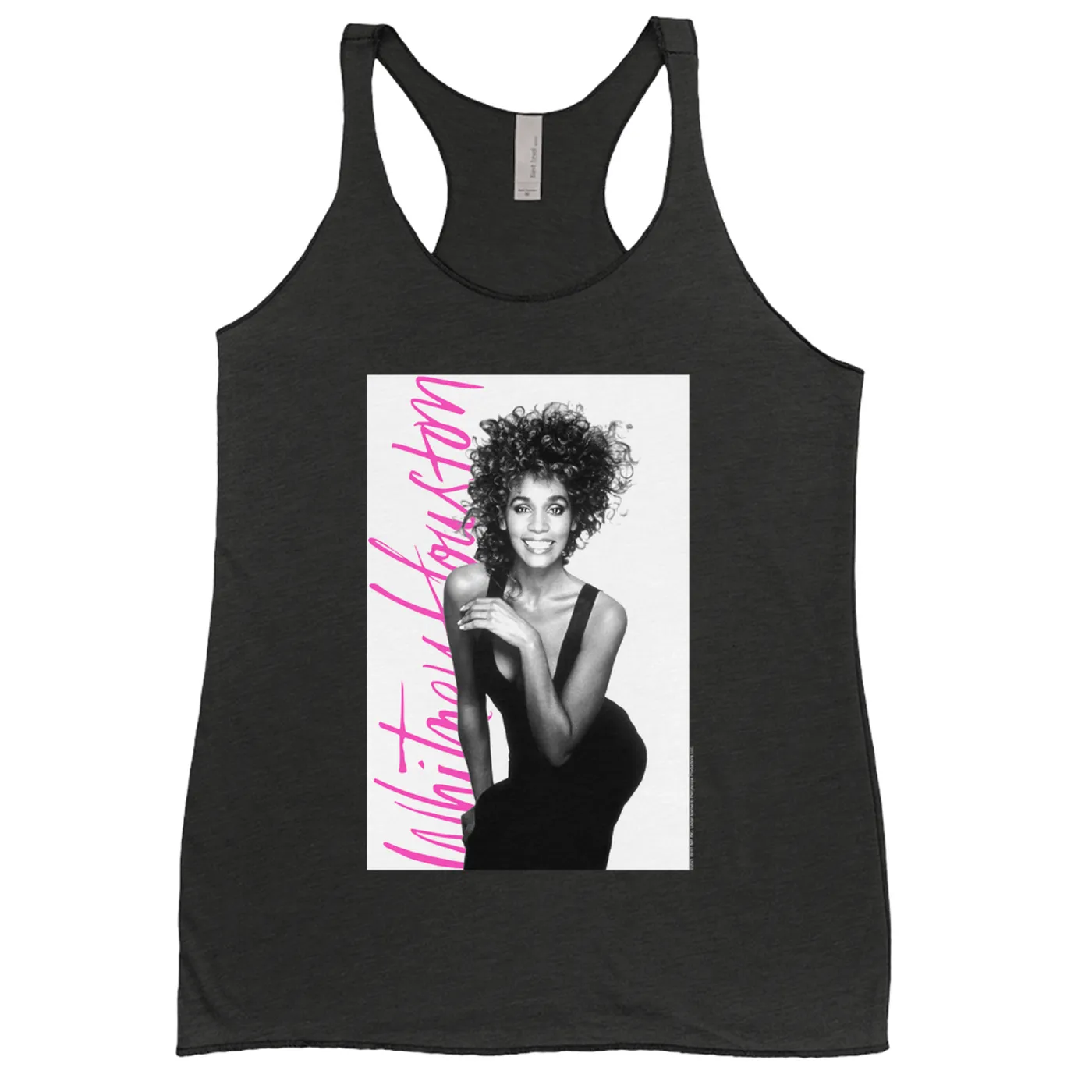 Whitney Houston Ladies' Tank Top | Album Photo With Hot Pink Signature Image Whitney Houston Shirt