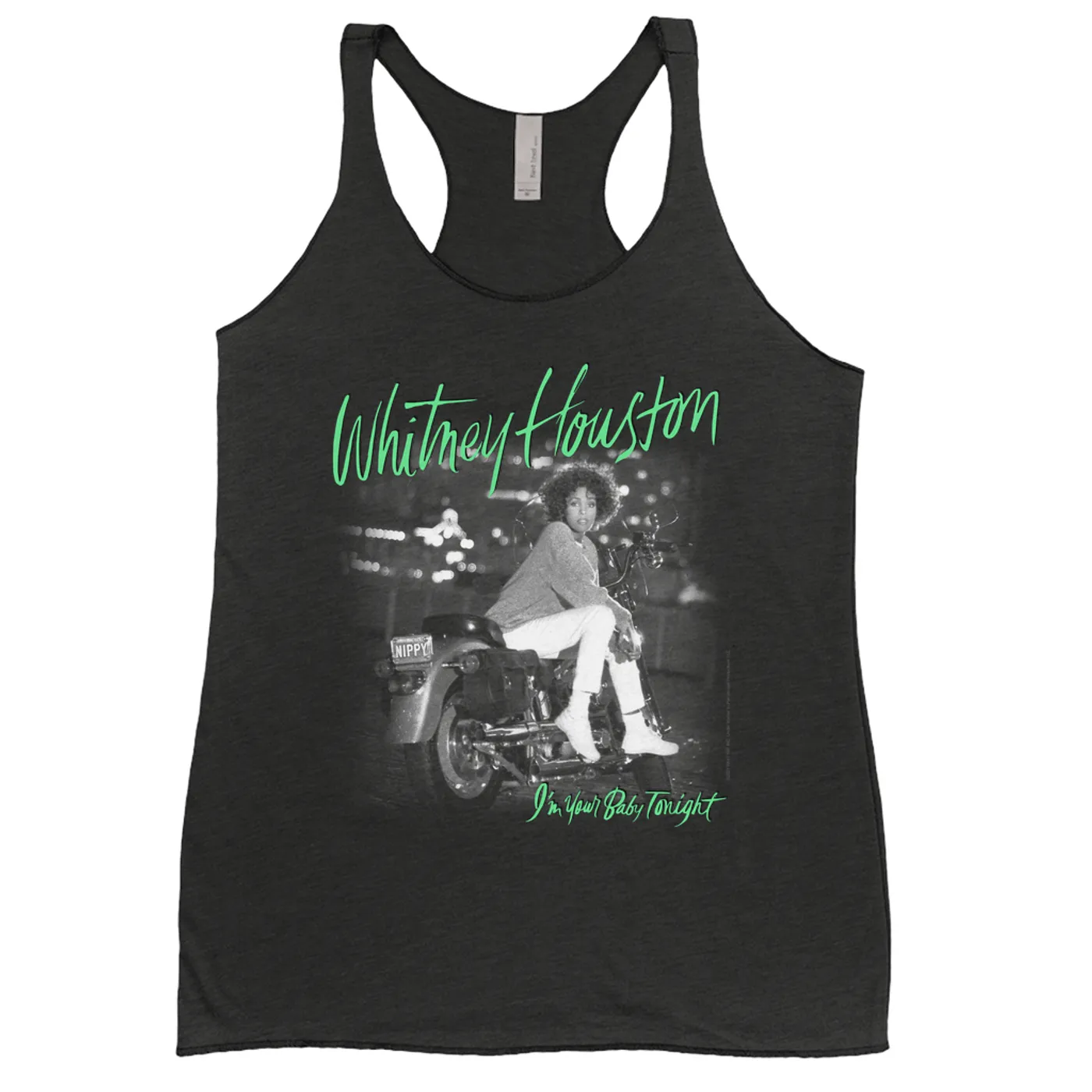 Whitney Houston Ladies' Tank Top | I'm Your Baby Tonight Album Cover Green Design Whitney Houston Shirt