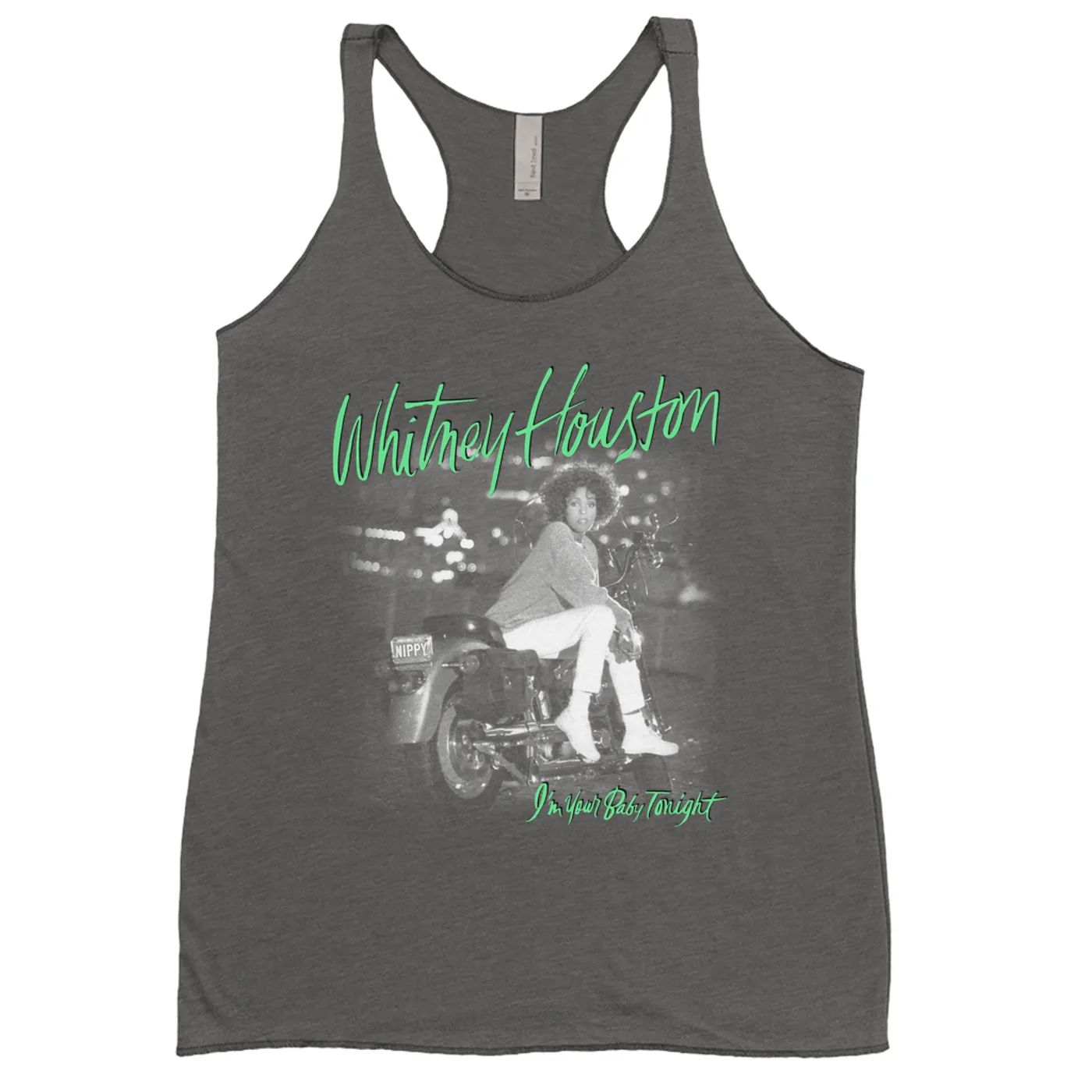 Whitney Houston Ladies' Tank Top | I'm Your Baby Tonight Album Cover Green Design Whitney Houston Shirt