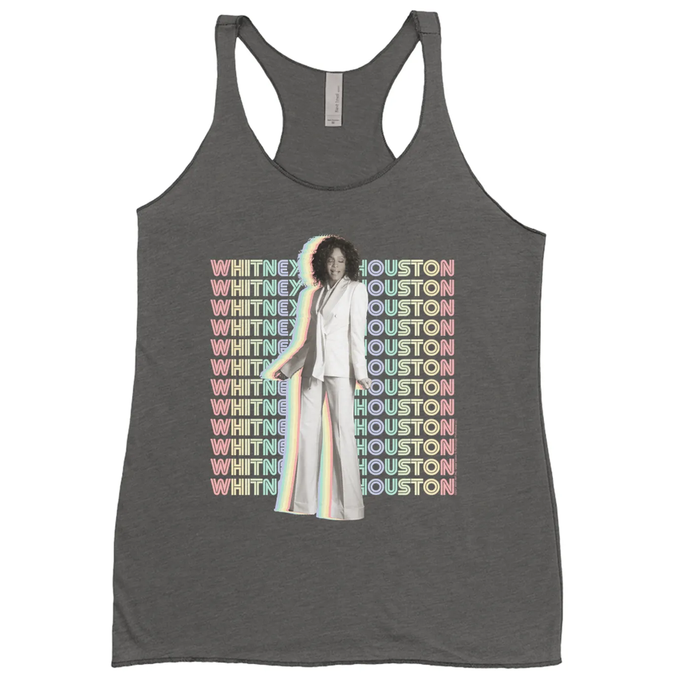 Whitney Houston Ladies' Tank Top | Nothing But Love Pastel Rainbow Album Photo Image Whitney Houston Shirt (Merchbar Exclusive)