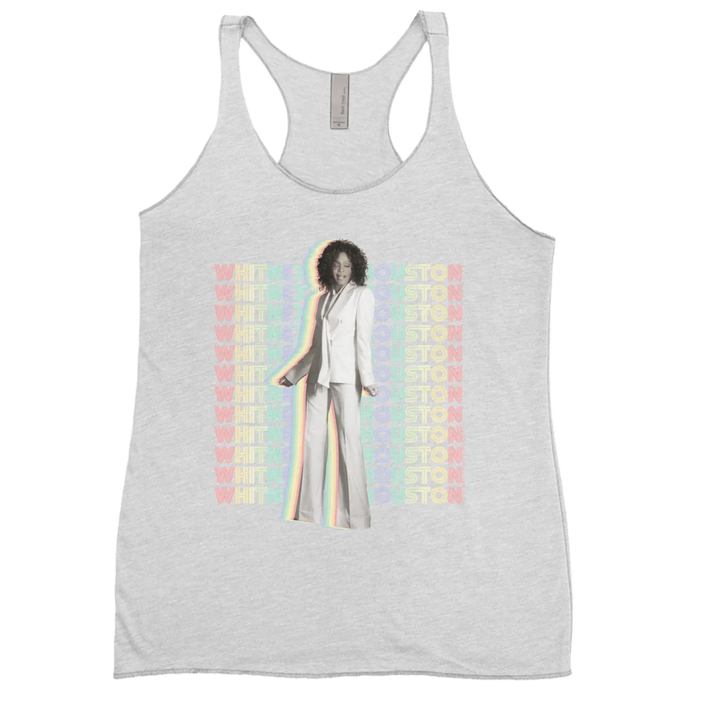 Whitney Houston Ladies' Tank Top | Nothing But Love Pastel Rainbow Album Photo Image Whitney Houston Shirt (Merchbar Exclusive)