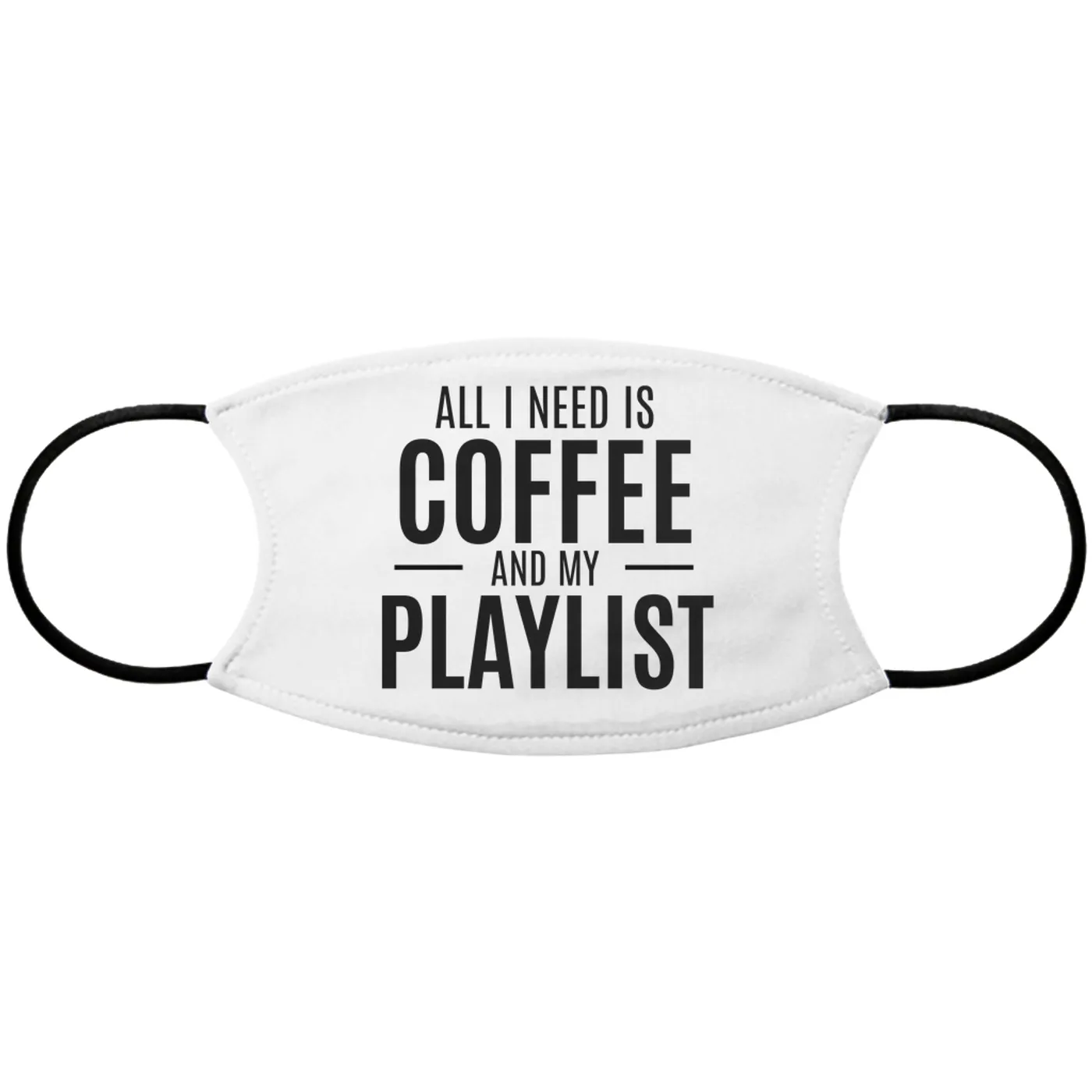 Merchbar Music Life Face Mask | All I Need Is Coffee & Music Merchbar Music Life Face Mask