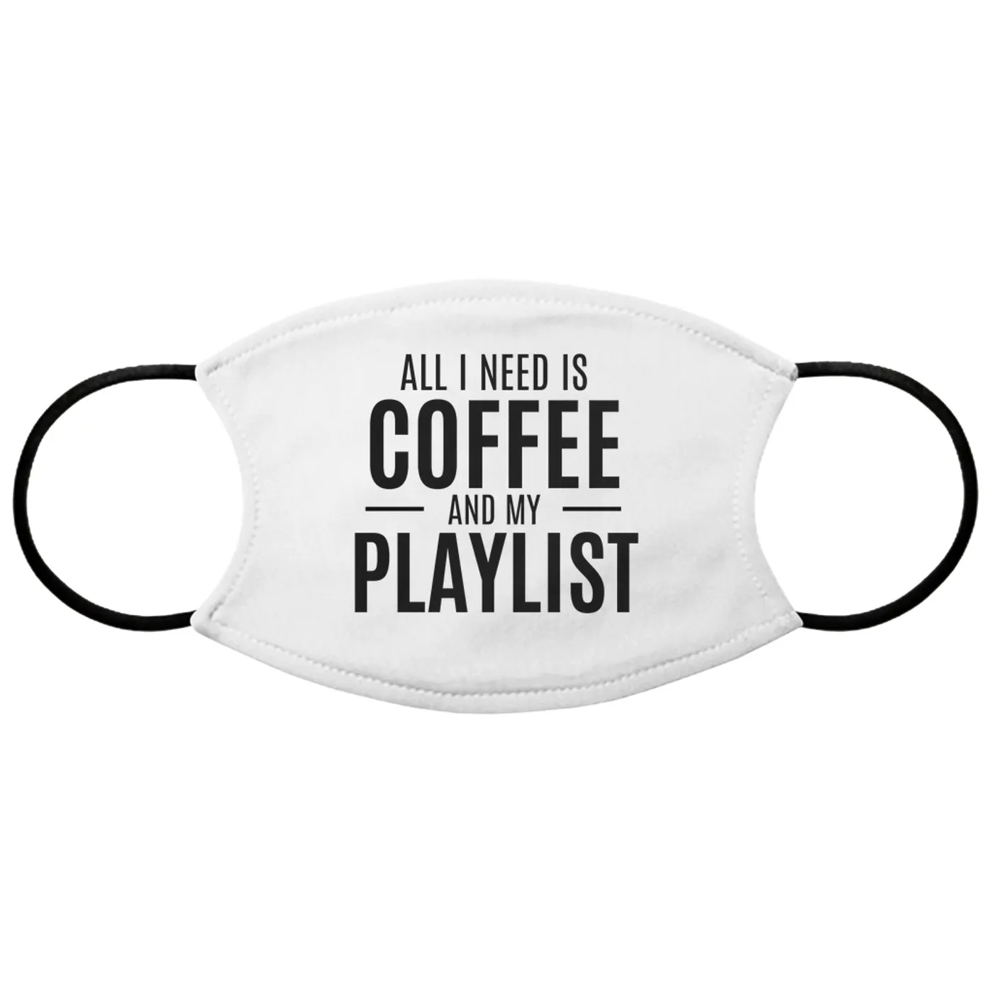 Merchbar Music Life Face Mask | All I Need Is Coffee & Music Merchbar Music Life Face Mask