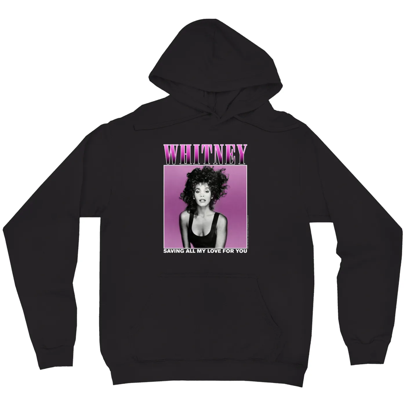 Whitney Houston Hoodie | Saving All My Love For You Ombre Purple Design Whitney Houston Hoodie