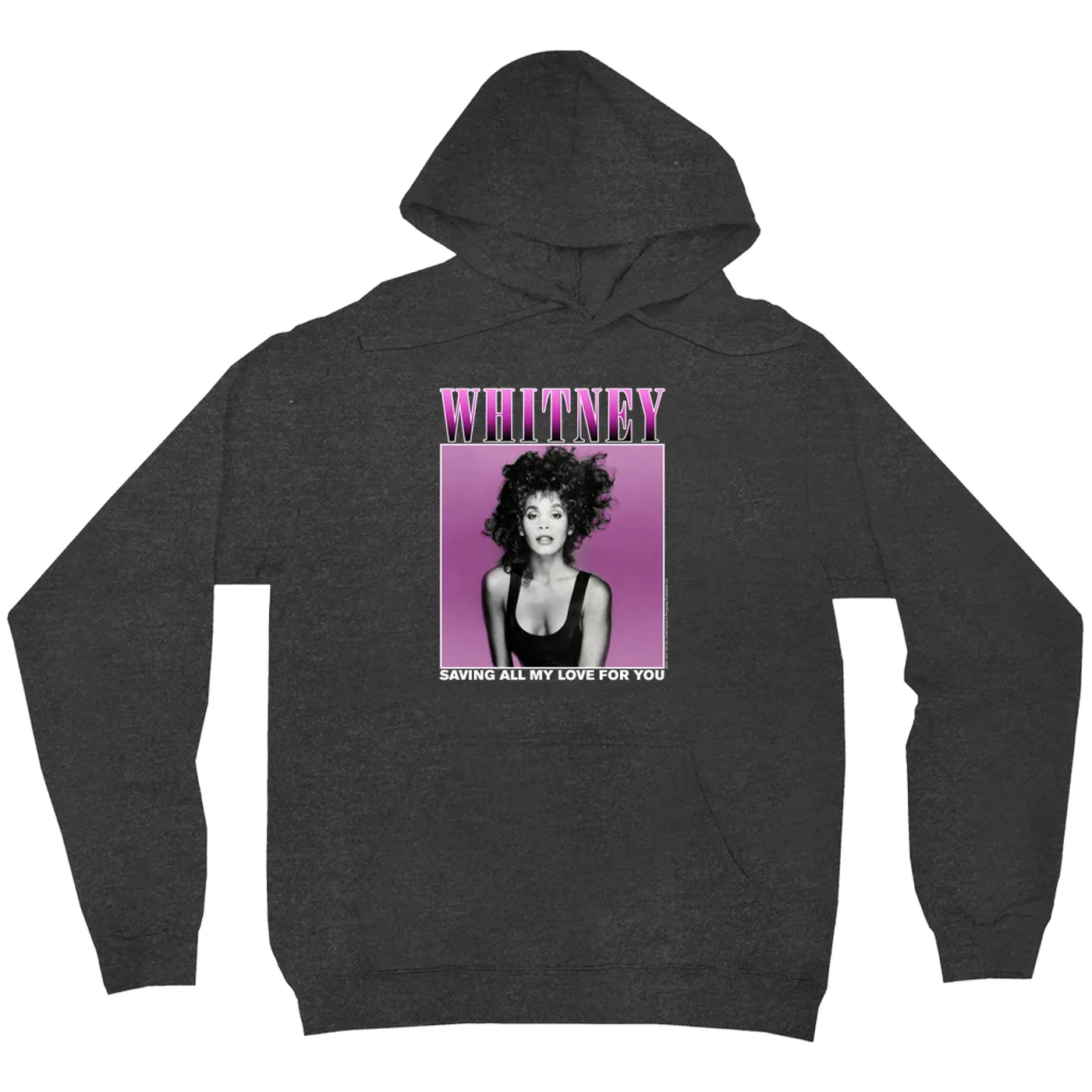 Whitney Houston Hoodie | Saving All My Love For You Ombre Purple Design Whitney Houston Hoodie