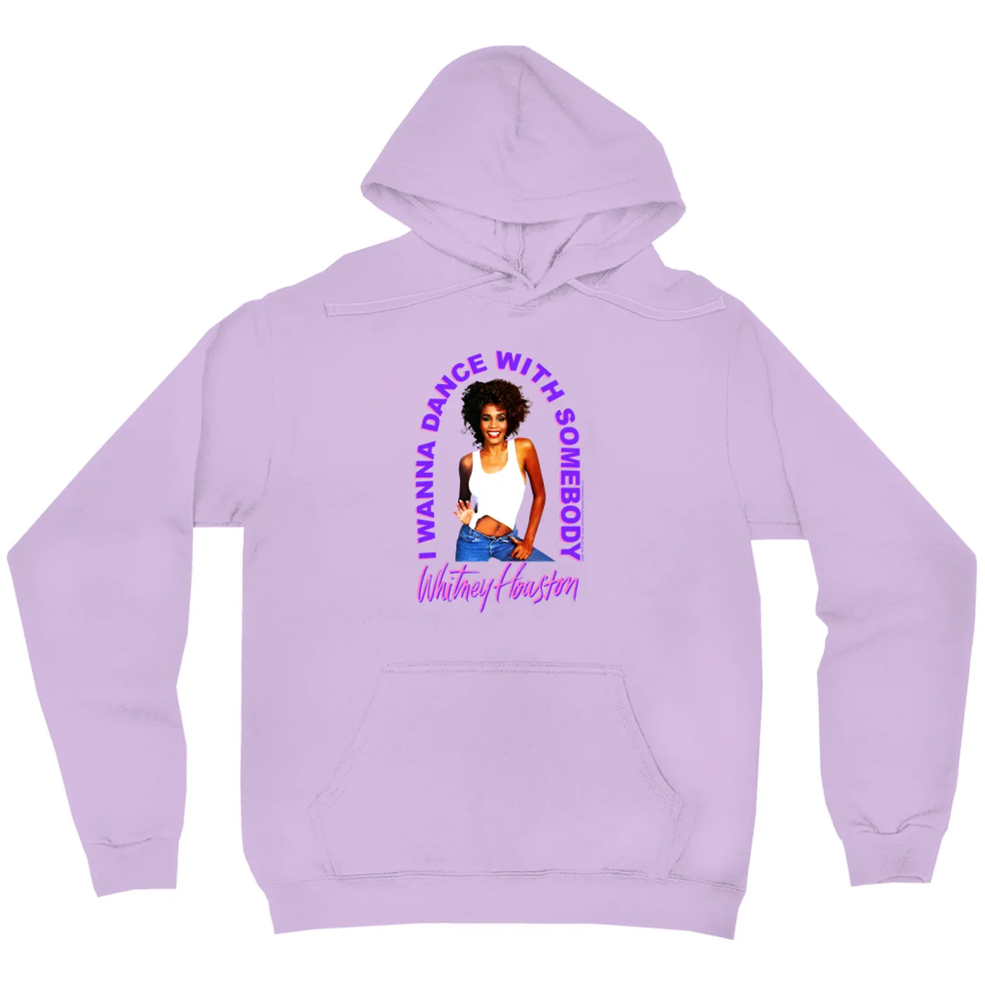 Whitney Houston Hoodie | I Wanna Dance With Somebody Neon Purple Image Whitney Houston Hoodie