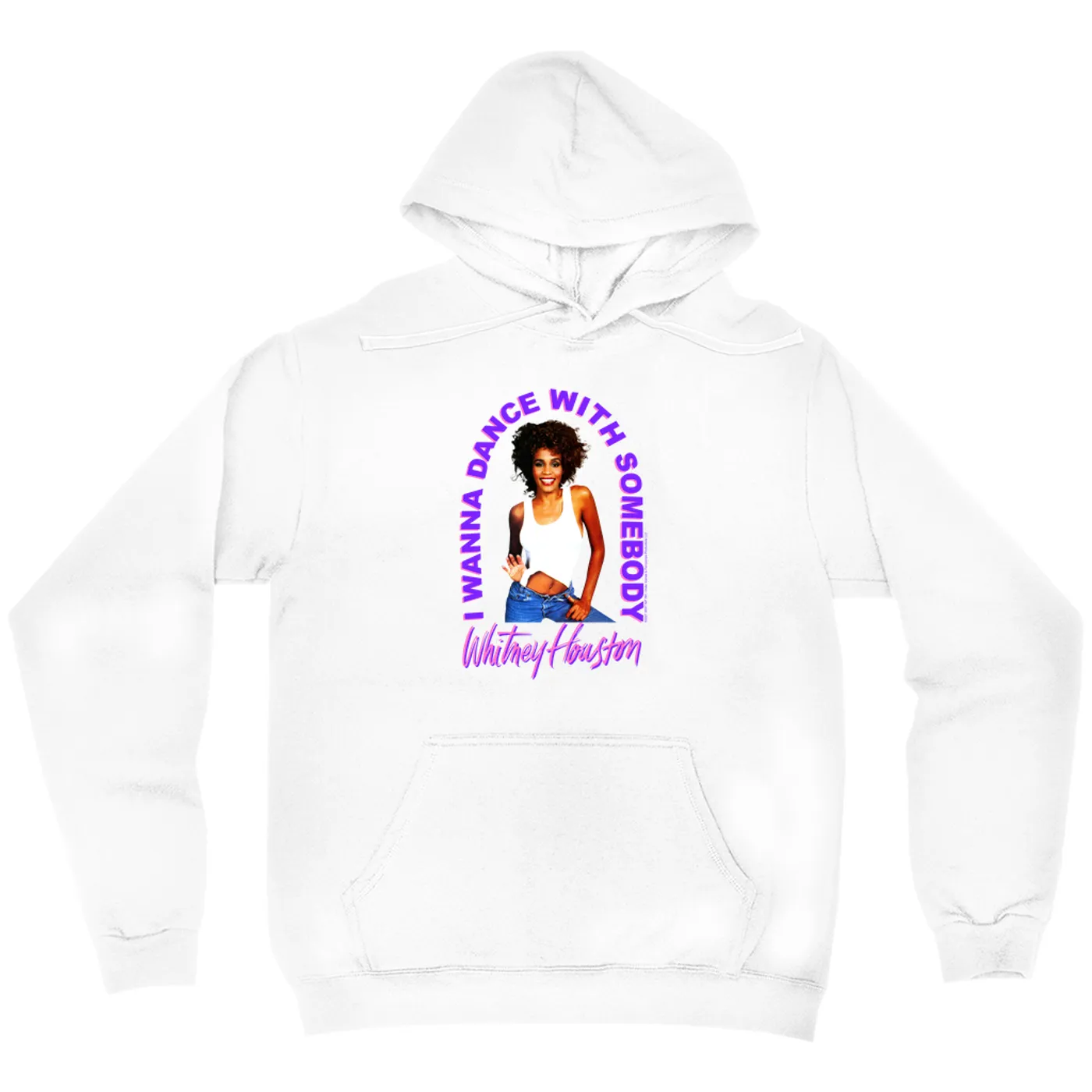 Whitney Houston Hoodie | I Wanna Dance With Somebody Neon Purple Image Whitney Houston Hoodie