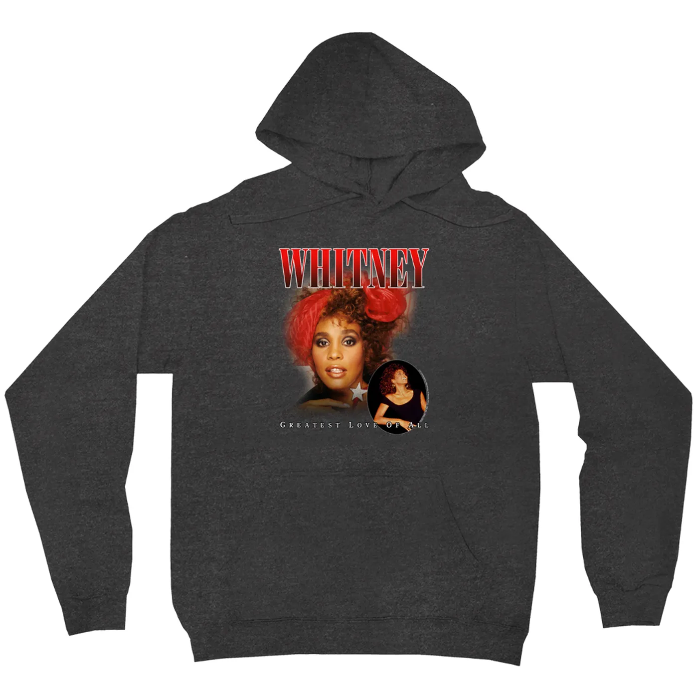 Whitney Houston Hoodie | Greatest Love Of All Red Photo Collage Design Whitney Houston Hoodie