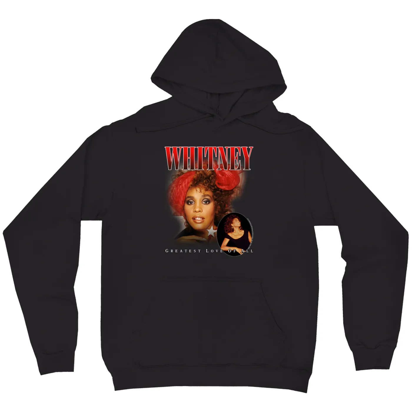 Whitney Houston Hoodie | Greatest Love Of All Red Photo Collage Design Whitney Houston Hoodie