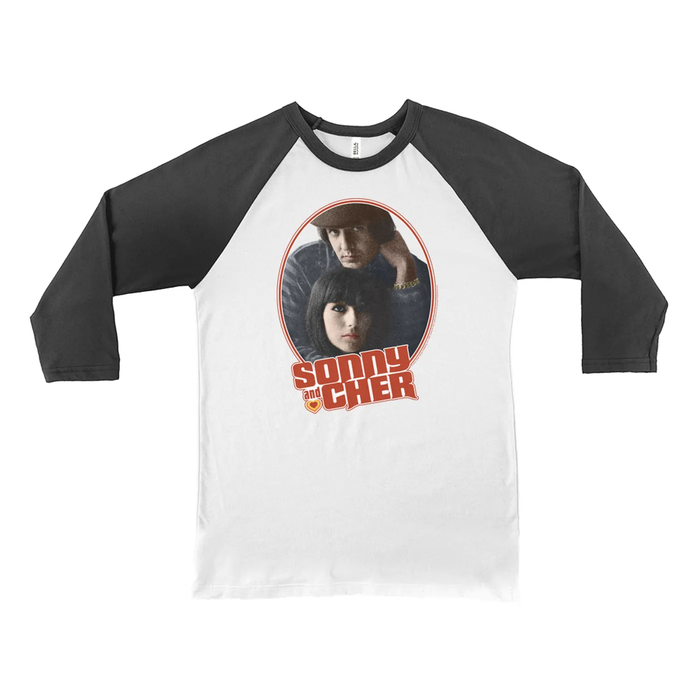Sonny & Cher 3/4 Sleeve Baseball Tee | Sonny And Cher Retro Design Sonny and Cher Shirt (Merchbar Exclusive)