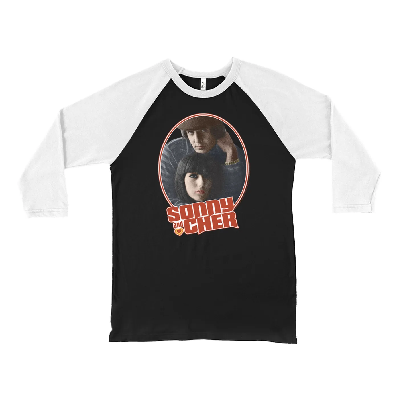 Sonny & Cher 3/4 Sleeve Baseball Tee | Sonny And Cher Retro Design Sonny and Cher Shirt (Merchbar Exclusive)