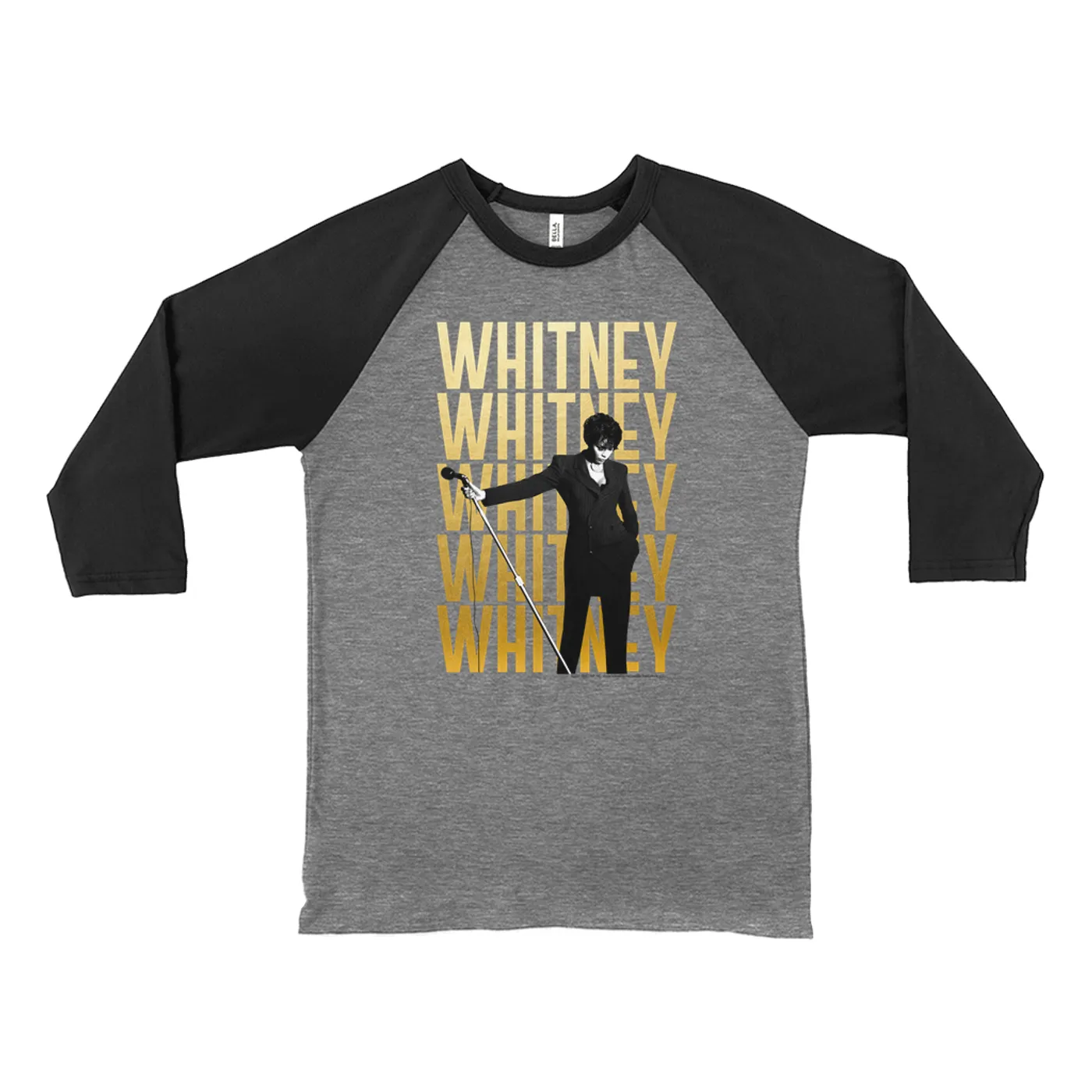 Whitney Houston 3/4 Sleeve Baseball Tee | Whitney Whitney Whitney On Stage Design Whitney Houston Shirt