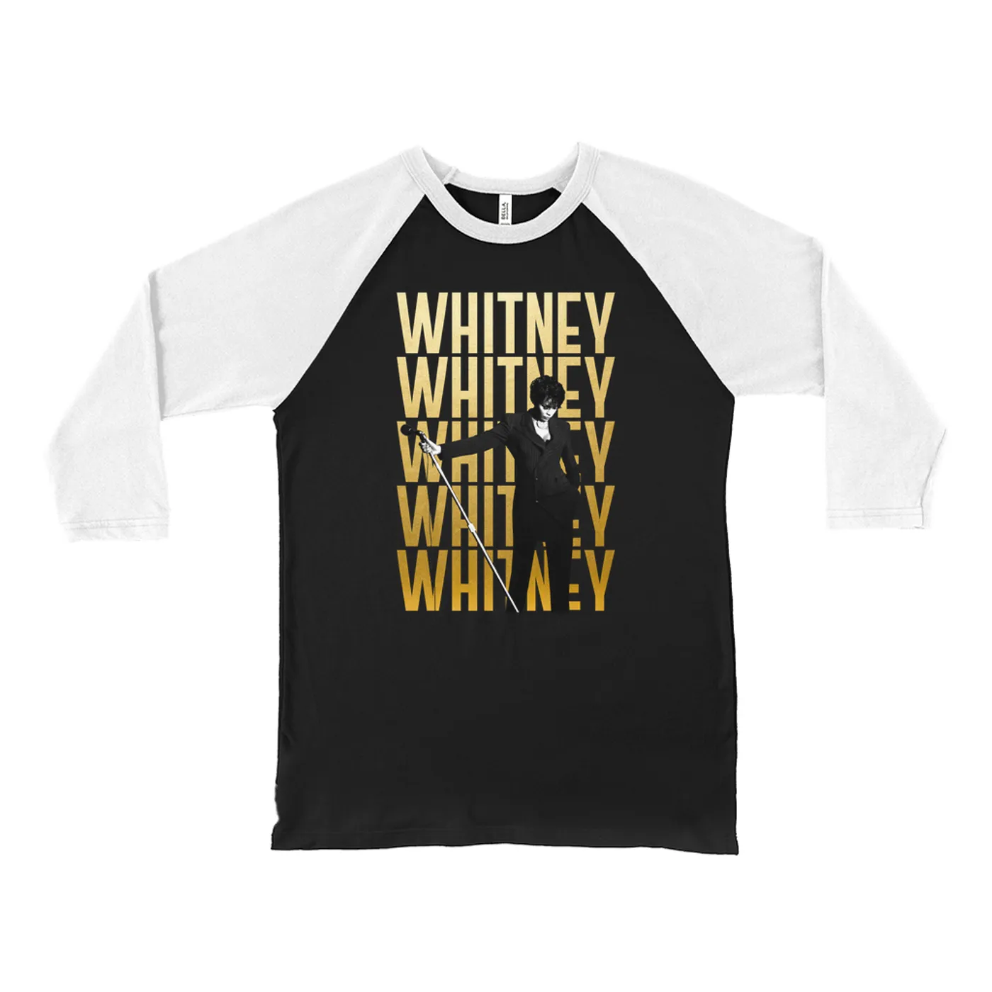 Whitney Houston 3/4 Sleeve Baseball Tee | Whitney Whitney Whitney On Stage Design Whitney Houston Shirt