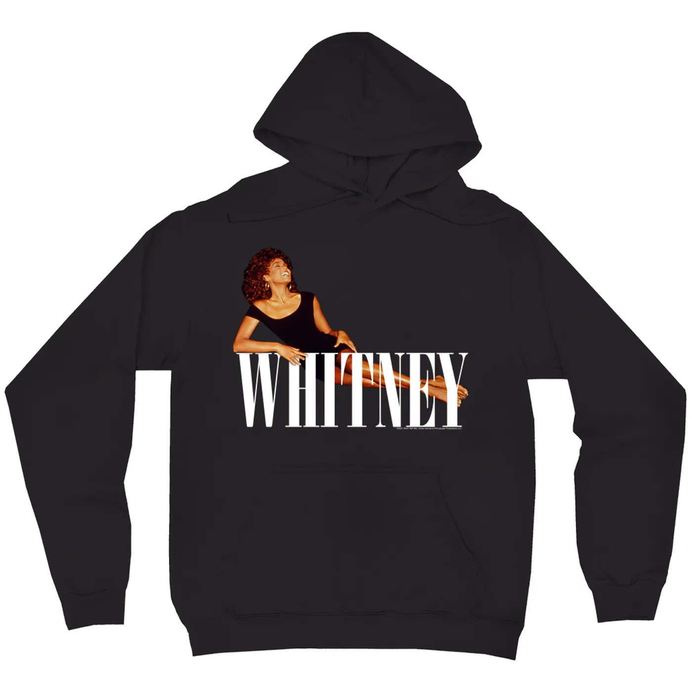 Whitney Houston Hoodie | Whitney Laying On Logo White Whitney Houston Hoodie