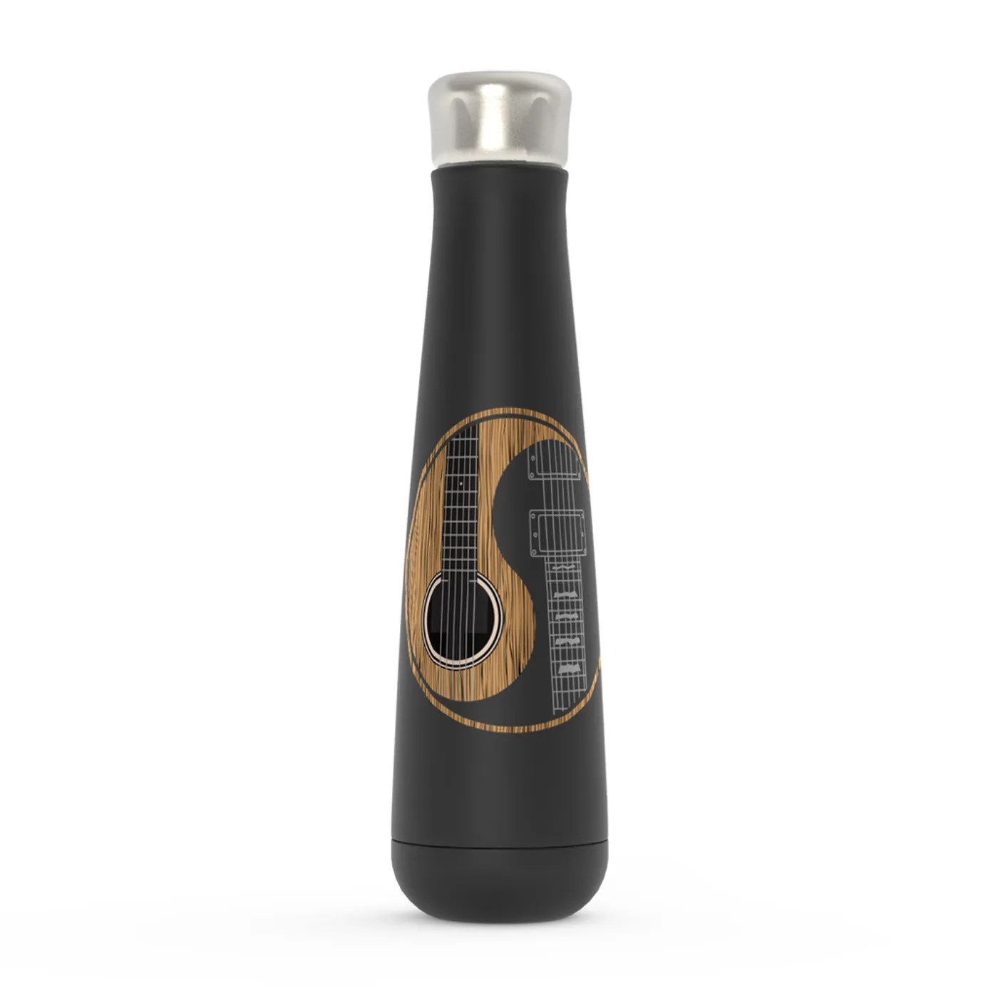 Merchbar Music Life Water Bottle | Guitar Yin-Yang Merchbar Music Life Water Bottle