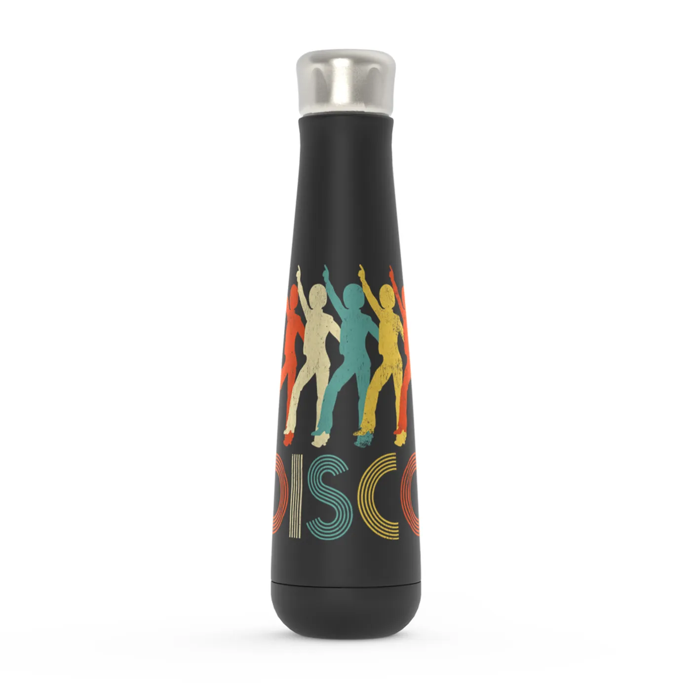 Merchbar Music Life Water Bottle | Colorful Disco Design Distressed Merchbar Music Life Water Bottle