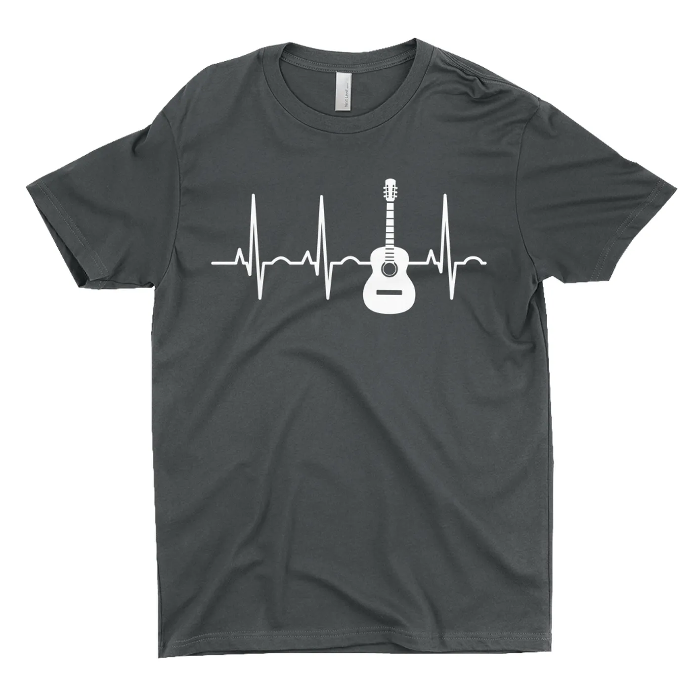 Merchbar Music Life T-Shirt | Acoustic Guitar Heartbeat Merchbar Music Life Shirt