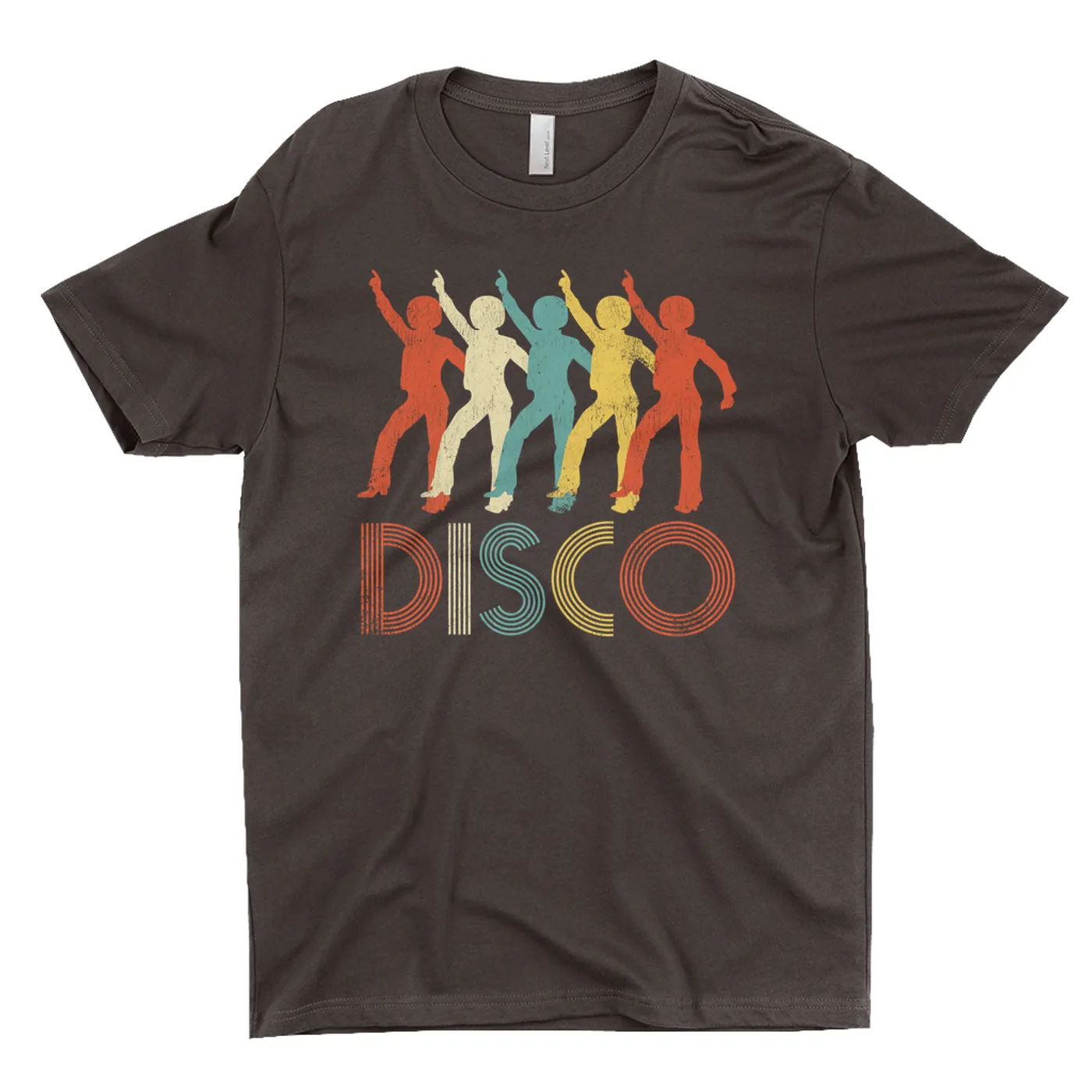 Merchbar Music Life T-Shirt | Colorful Disco Design Distressed Merchbar Music Life Shirt