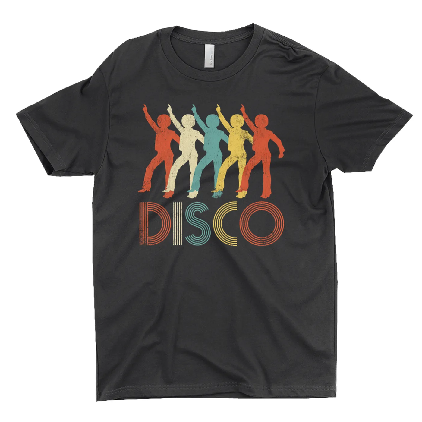 Merchbar Music Life T-Shirt | Colorful Disco Design Distressed Merchbar Music Life Shirt